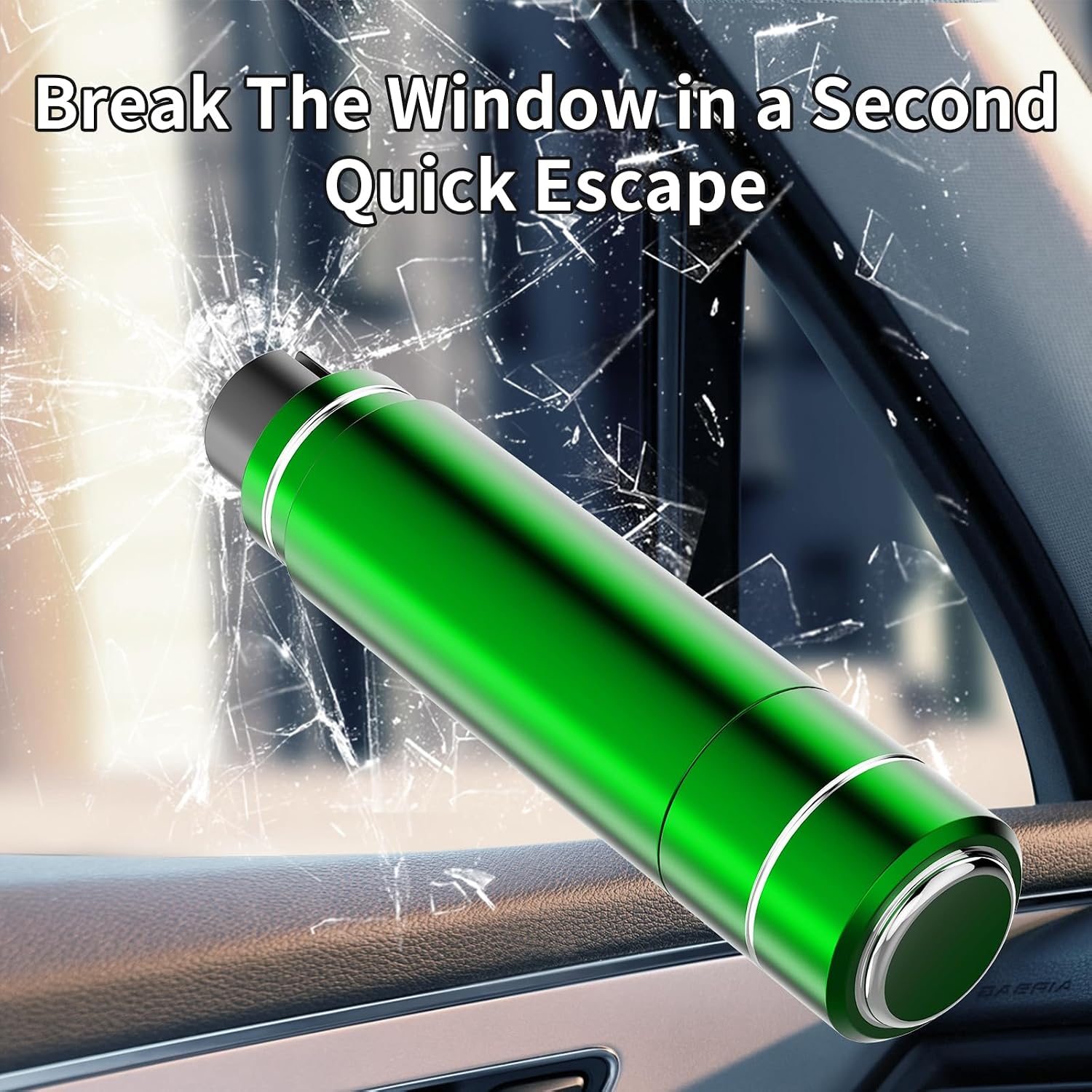 HHXS 2 Pack Window Breaker Seatbelt Cutter Car Window Breaker Safe Hammer Emergency Escape Tool, Glass Breaker Car Escape Tool Life-Saving Emergency Artifact(Blue+Green) - Image 2