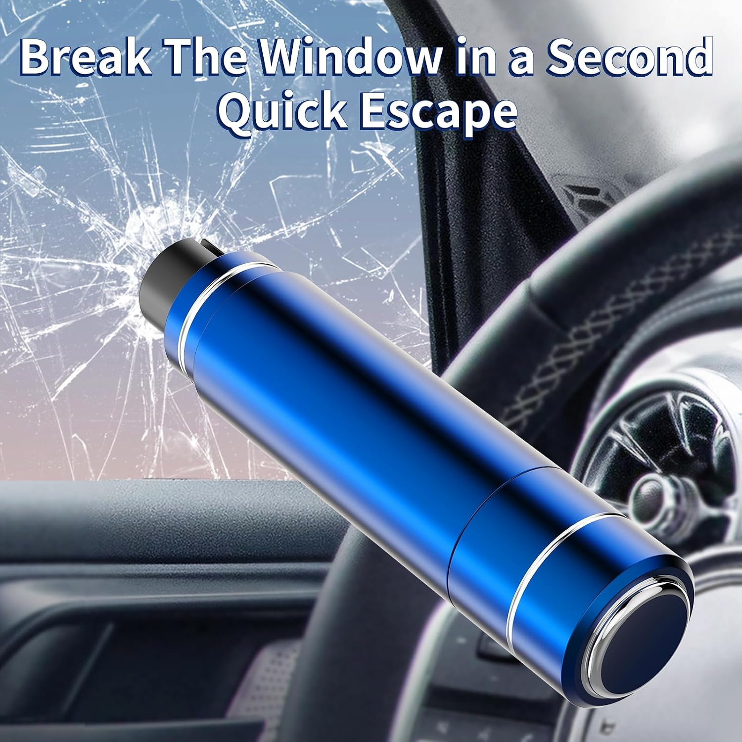 HHXS 2 Pack Window Breaker Seatbelt Cutter Car Window Breaker Safe Hammer Emergency Escape Tool, Glass Breaker Car Escape Tool Life-Saving Emergency Artifact(Blue+Green) - Image 5