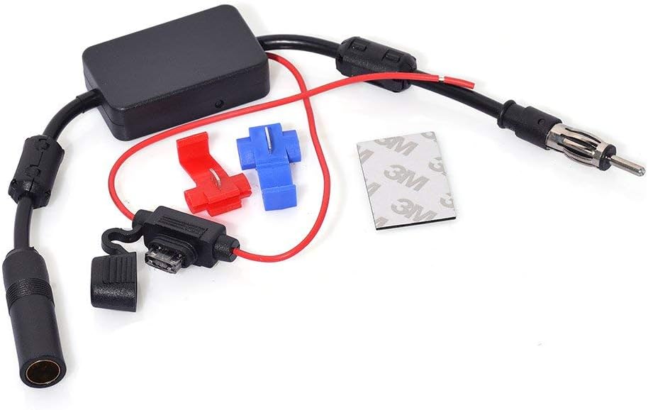 Bingfu Universal Car Stereo FM Radio Antenna Signal Booster Amplifier Amp,12V Power Supply DIN Plug Connector Adapter for Vehicle Truck SUV Car Audio Radio Stereo Media Head Unit Receiver - Image 8