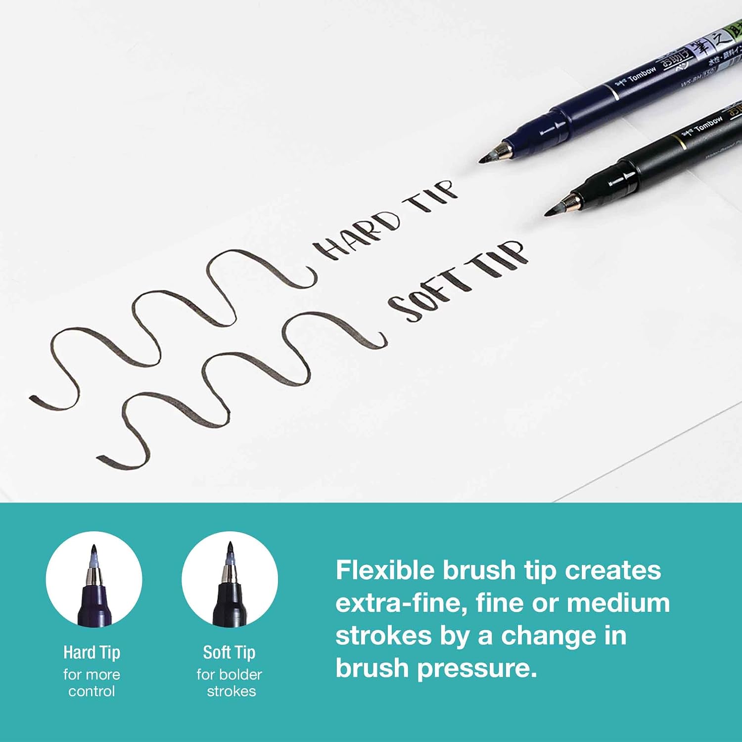Tombow 62038 Fudenosuke Brush Pen, 2-Pack. Soft and Hard Tip Fudenosuke Brush Pens for Calligraphy and Art Drawings - Image 4