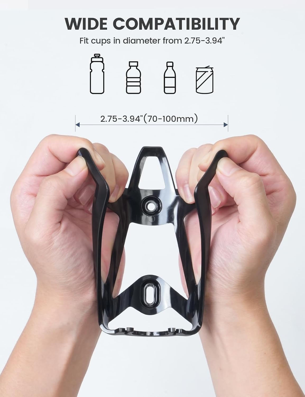 Lamicall Bike Water Bottle Holder - 1.2 Oz Ultralight & Sturdy Bike Cup Holder, Bicycle Drink Cage, Cycling Bike Water Bottle Cage with Screw Tool, for 2.75-3.94" Diameter Bottles - Image 3