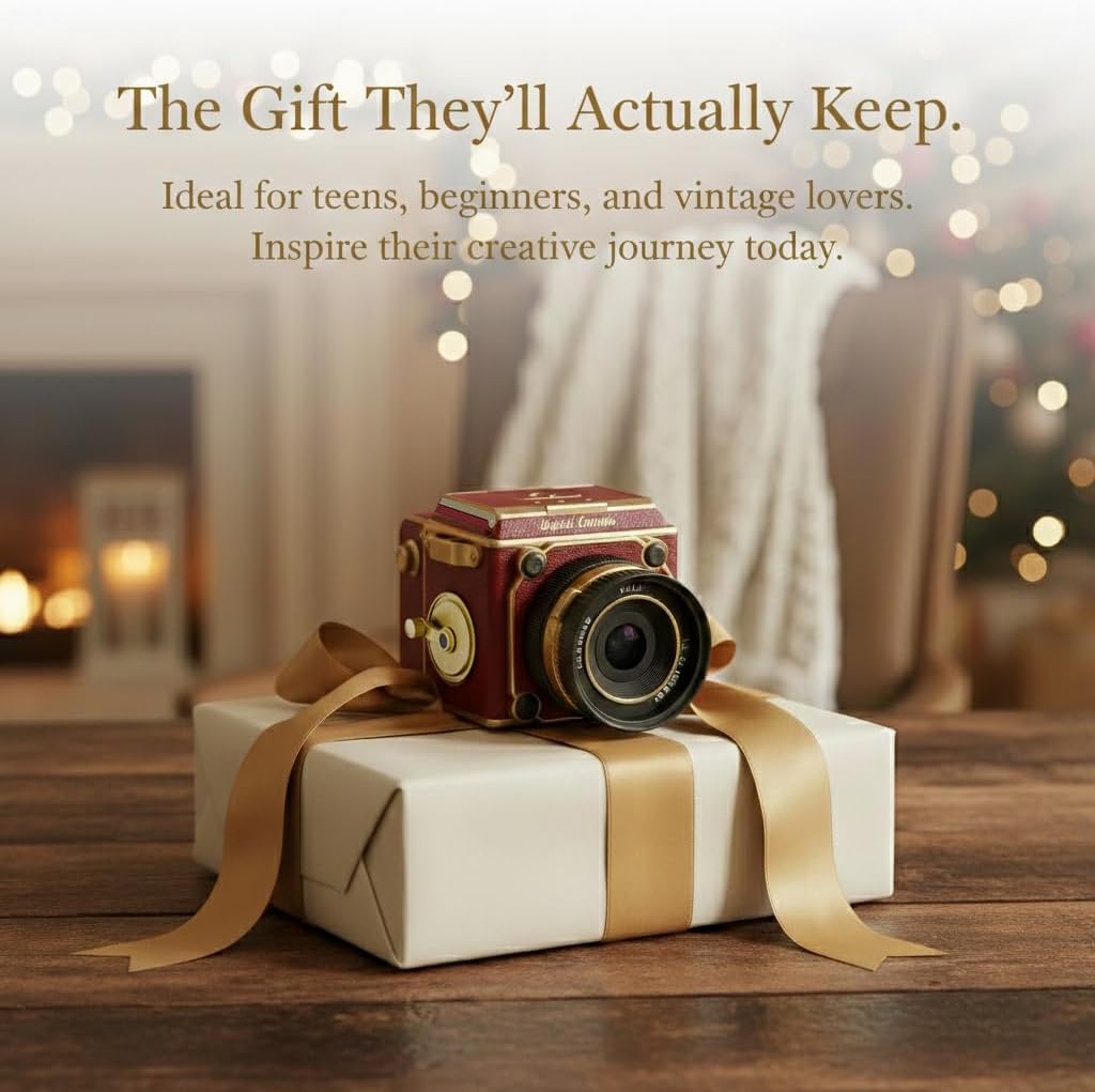 Vintage Digital Camera, 64MP 2.7K Mini Vintage Camera with Autofocus, 2" IPS Waist-Level Screen, 16GB TF Card, 16X Zoom Retro Point and Shoot Camera for Beginners, Red Vintage Decor - Image 6