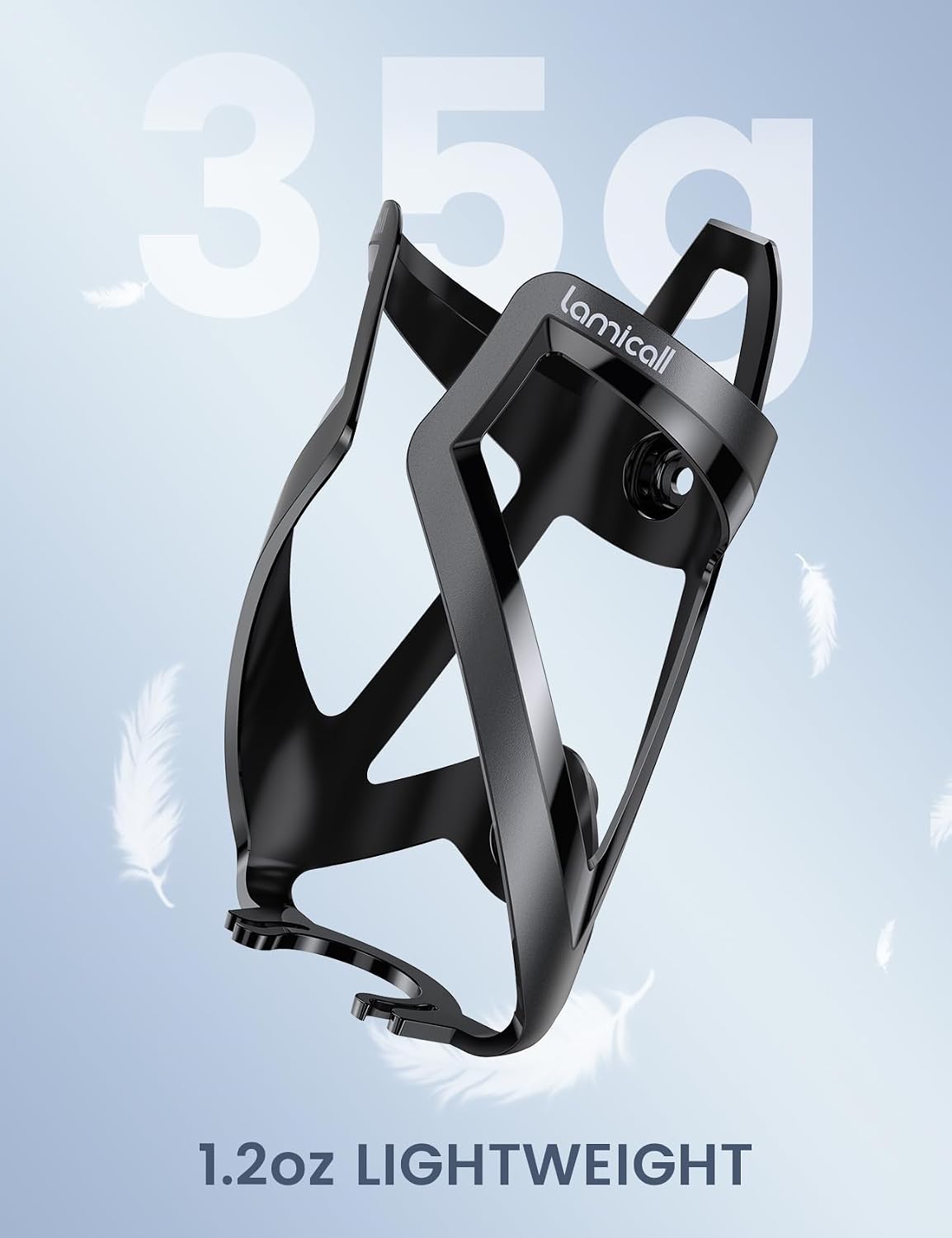 Lamicall Bike Water Bottle Holder - 1.2 Oz Ultralight & Sturdy Bike Cup Holder, Bicycle Drink Cage, Cycling Bike Water Bottle Cage with Screw Tool, for 2.75-3.94" Diameter Bottles - Image 2