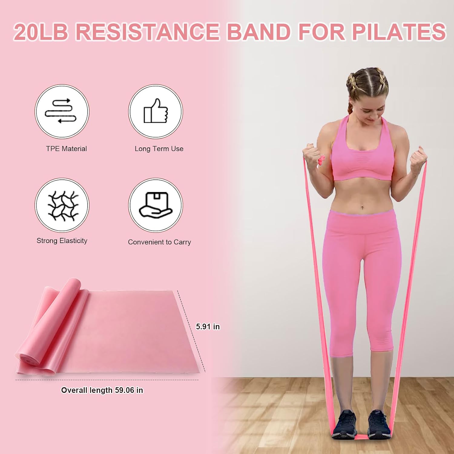 KANGFITER Pilates Kit with Ankle Weight, Pilates Ring Ball, Resistance Band - Image 7