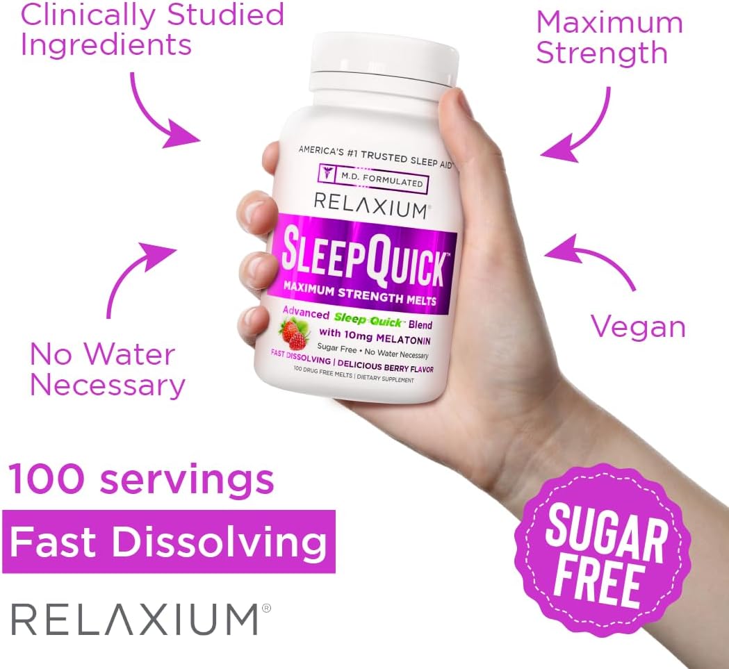 Relaxium Sleep Quick Melts, Sleep Aid, 10mg Melatonin, Berry, 100 Serving - Image 5