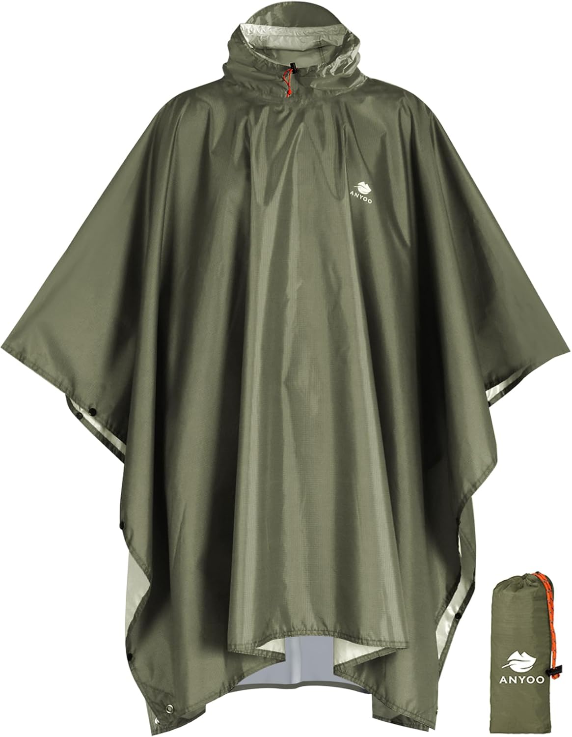 ANYOO Hooded Rain Poncho for Adult ...