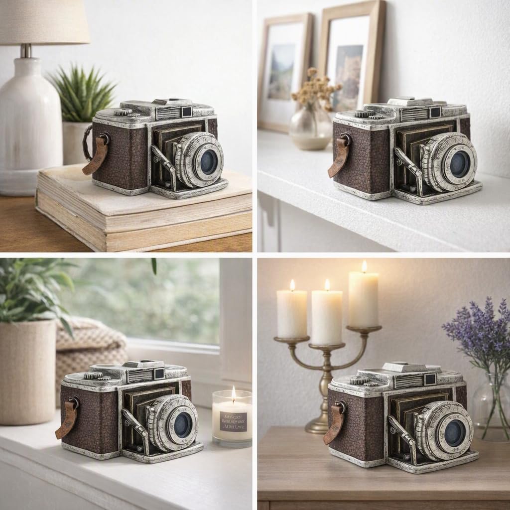Bellaa Camera Pen Pencil Holder Vintage Retro Antique Style Shabby Chic - Image 6