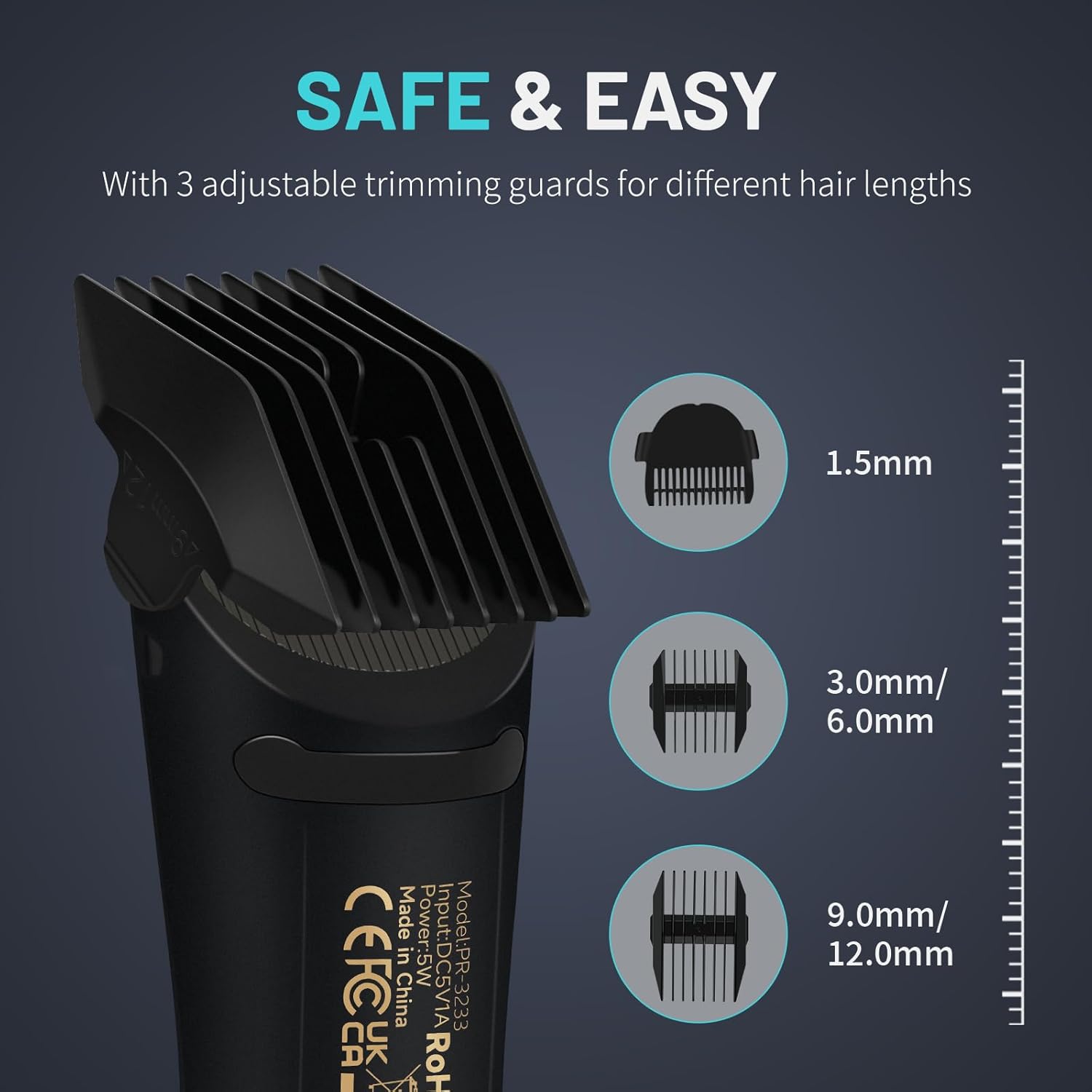 PRITECH Manscape Body Hair Trimmer - Waterproof Pubic Hair Ball Trimmer, Ceramic Blade Shavers Electric Razors for Men with USB-C Charging, Wet/Dry Use, Nick-Free Mens Grooming Kits, Gifts for Men - Image 3