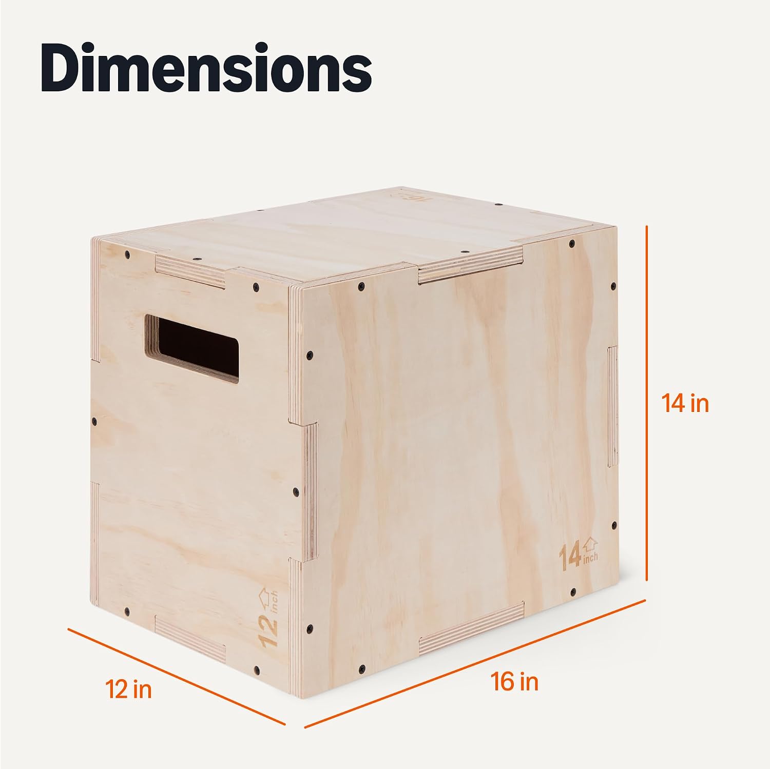 Amazon Basics 3-in-1 Wooden Plyo Box, Non-Slip Plyometric Jump Box with Three Heights for Home Gym Workout, Easy Assembly - Image 5