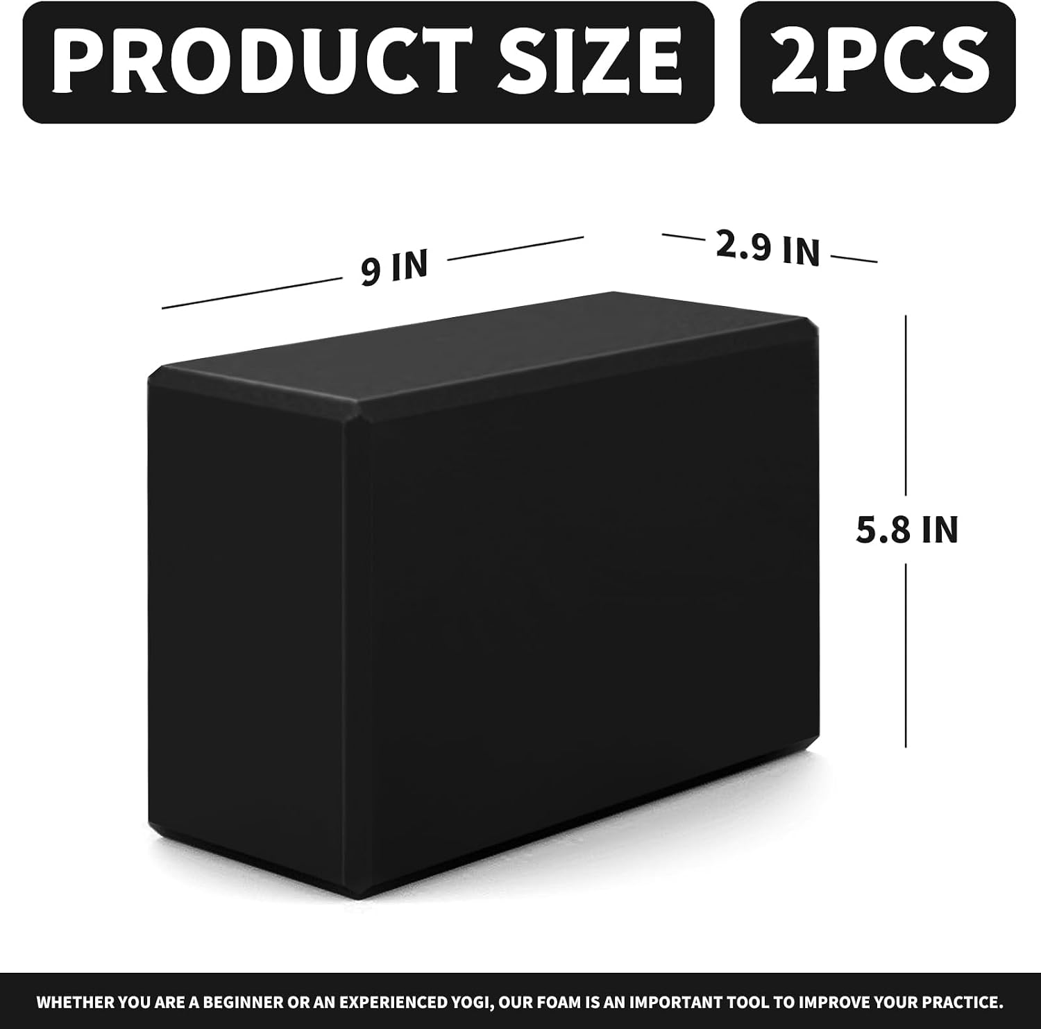 Yoga Blocks 2 Pcs, 9"x6"x3" Yoga Brick Foam Blocks EVA Foam Block Yoga Props Accessories for Yoga Pilates Stretching and Meditation - Image 2