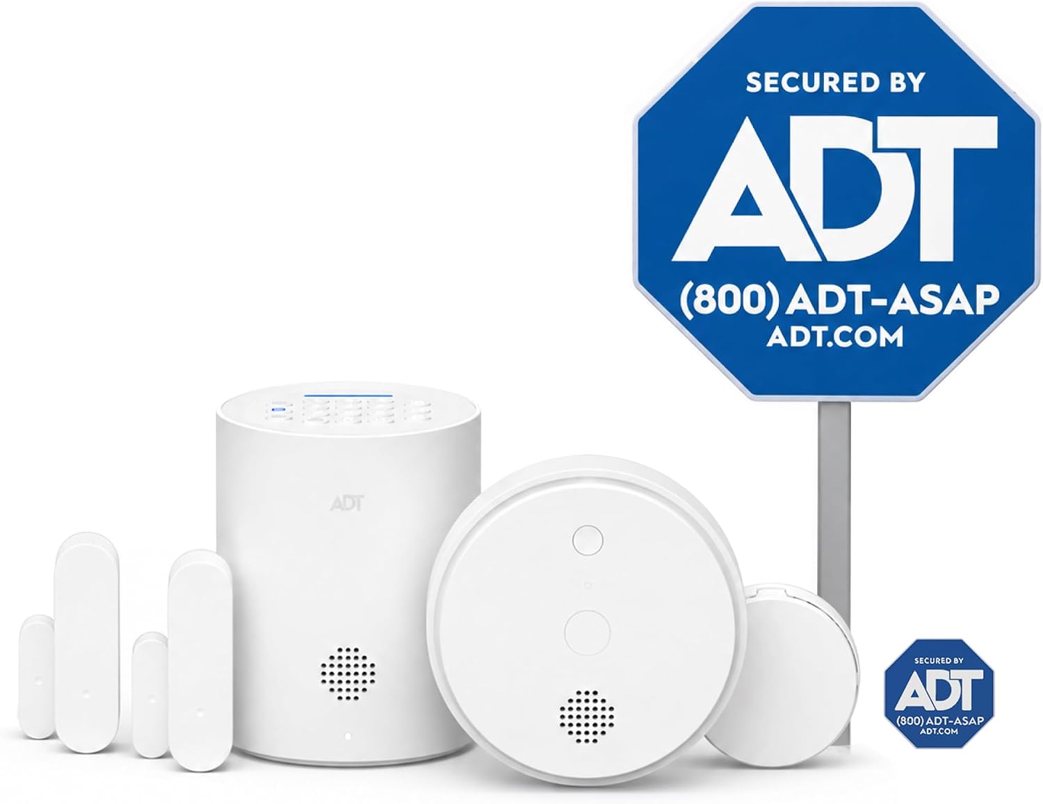 ADT Blu Home Safety Kit, Smoke, CO and Water Leak Sensors, Plan Required