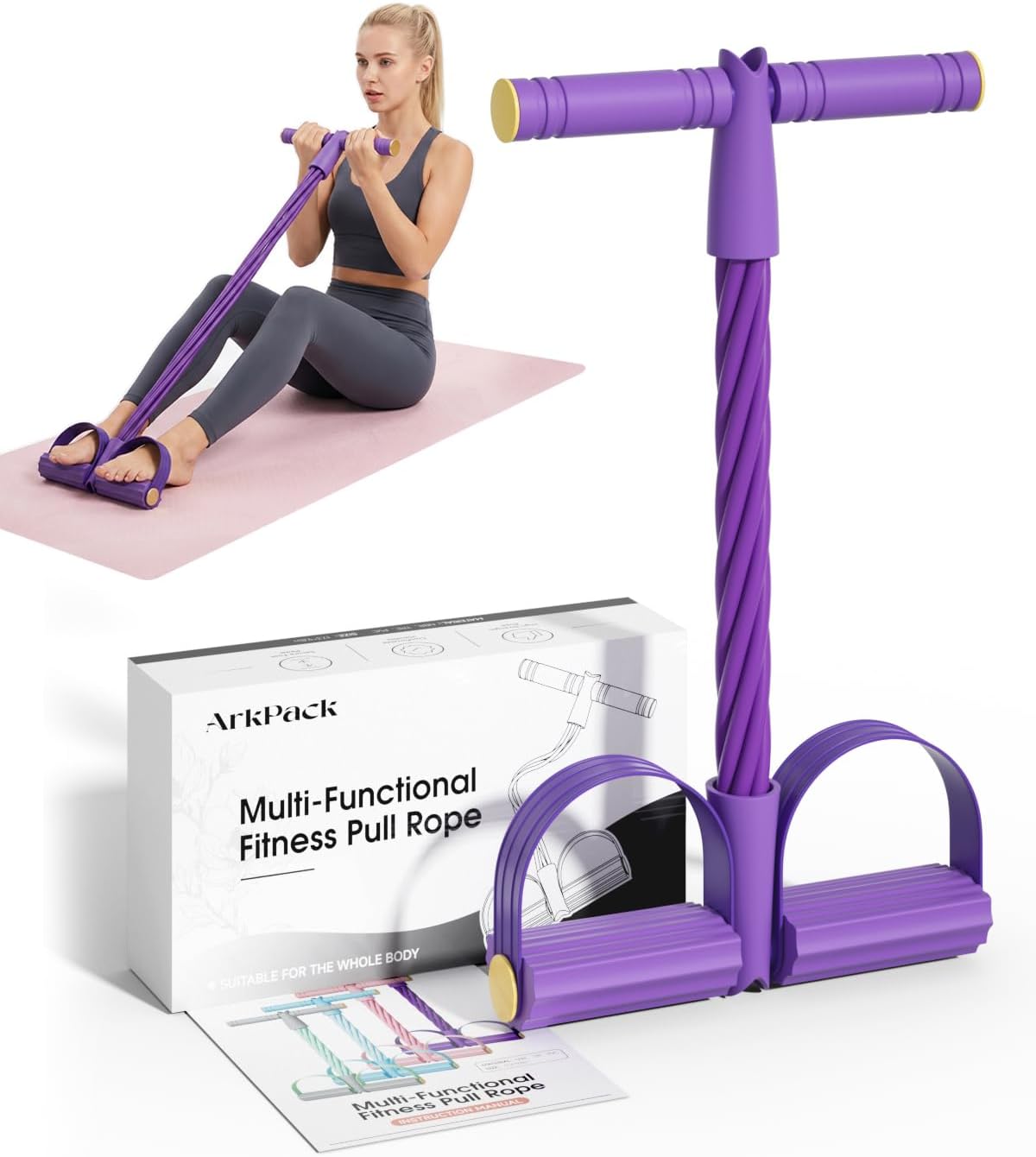 Pedal Resistance Band with Handle,6...