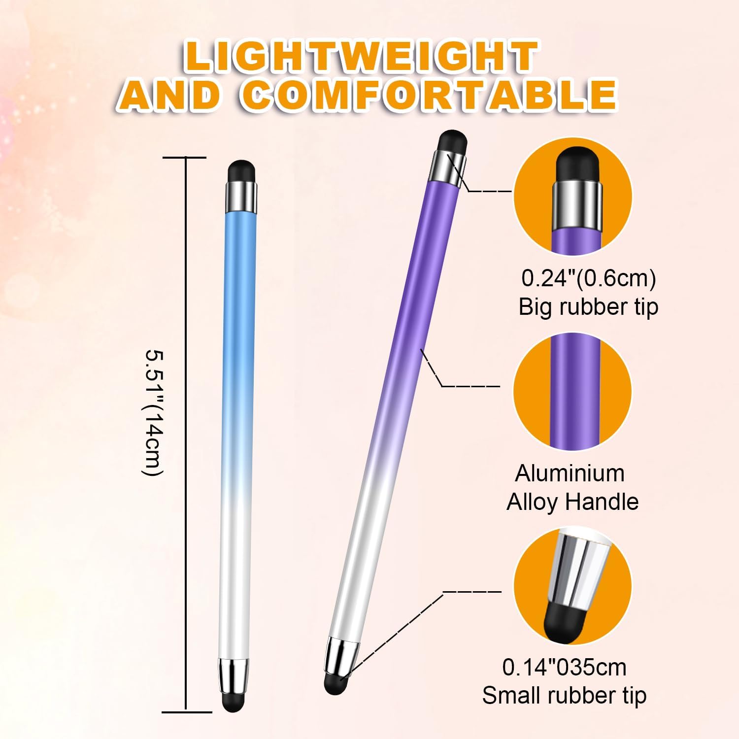 Stylus (10 Pcs), 2-in-1 Stylus Pen for Touch Screen, High Precision and Sensitivity, Suitable for iPad/iPhone/Samsung/Android Smartphone and Tablets, Compatible with All Touch Screen - Image 3