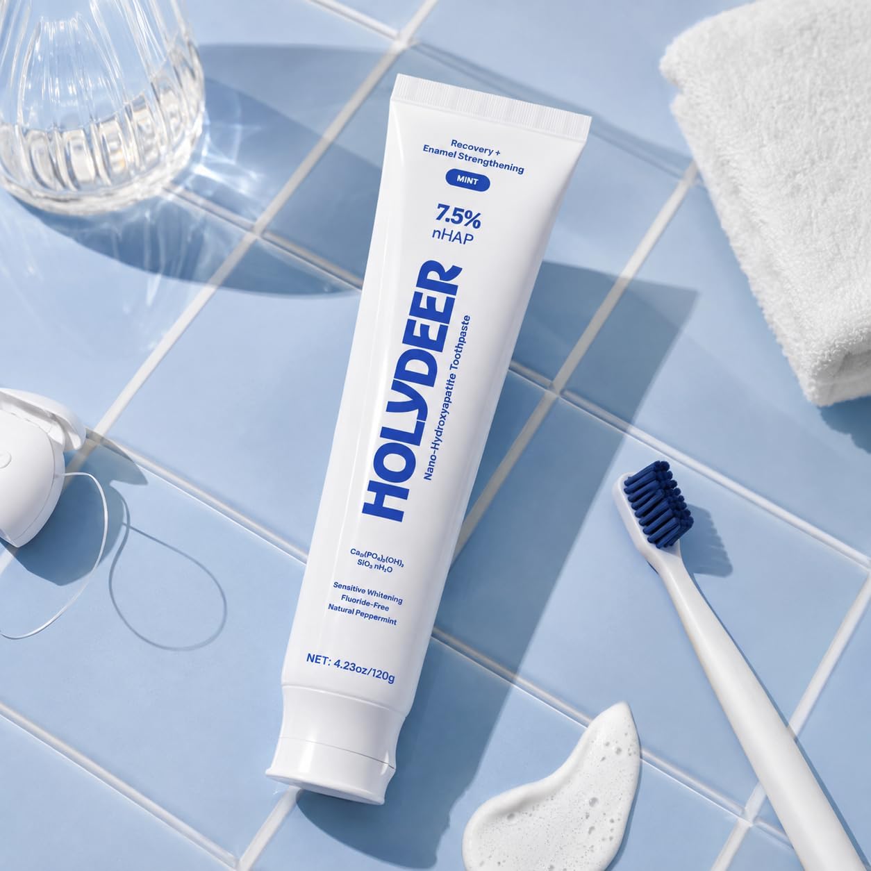 Nano-Hydroxyapatite Toothpaste, Mint, 7.5% nHAP, Fluoride-Free, Sensitive Whitening, Enamel Strengthening, 4.23 oz - Image 8