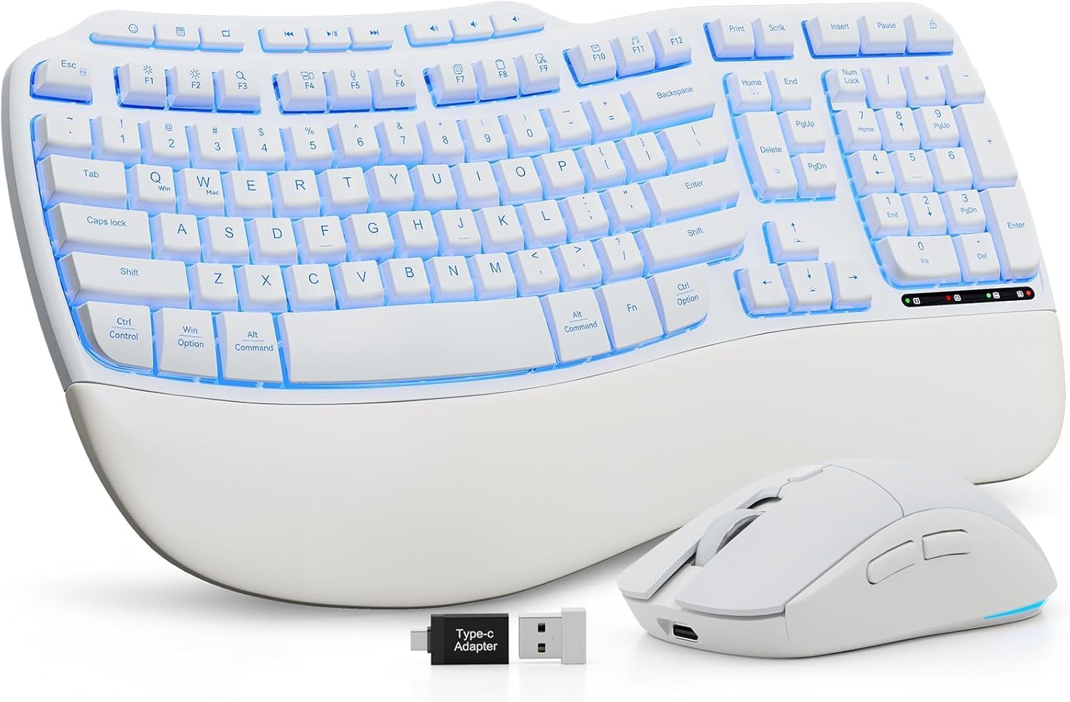 SABLUTE White Wireless Keyboard and...