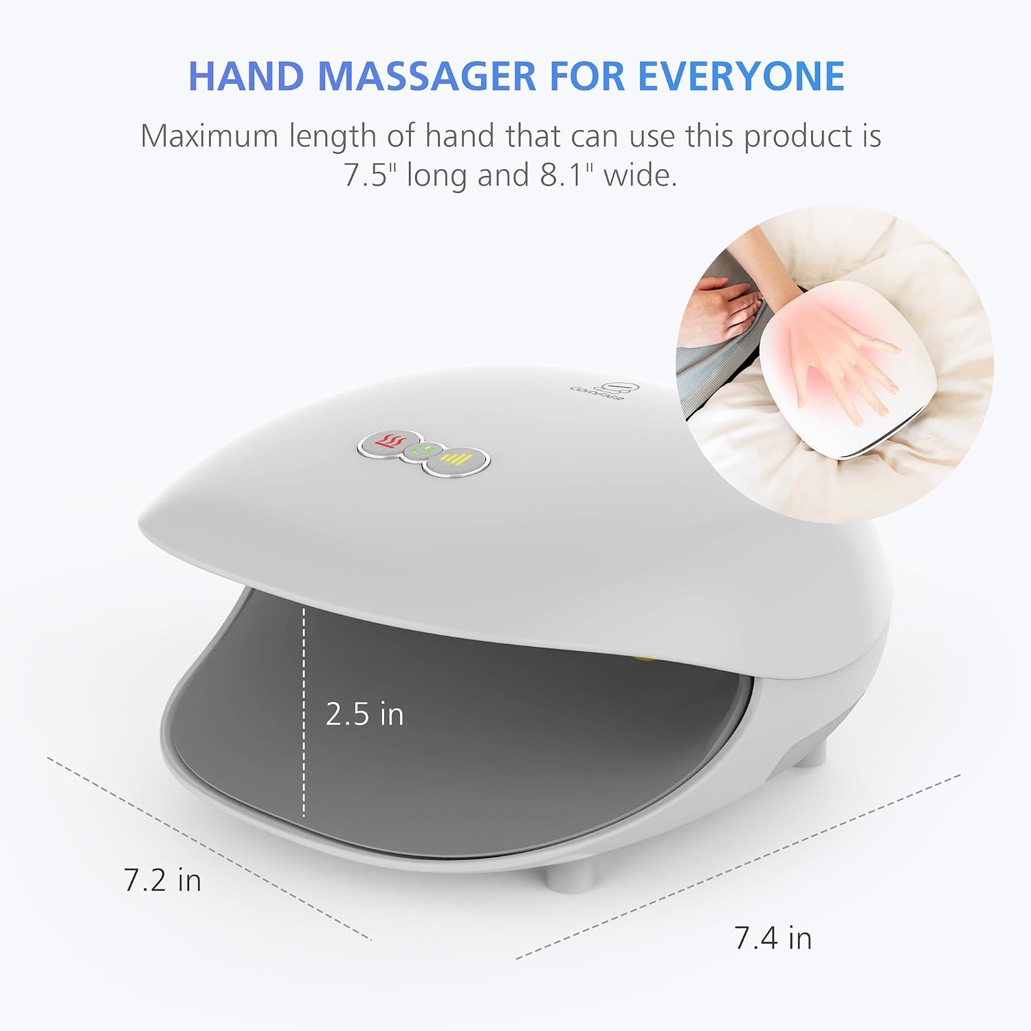 COMFIER 2026 FSA Wireless Hand Massager with Heat,3 Levels Compression & Heating, Rechargeable Hand Massager Machine for Carpal Tunnel, HSA Store Eligible Items, Gift for Men Women - Image 7