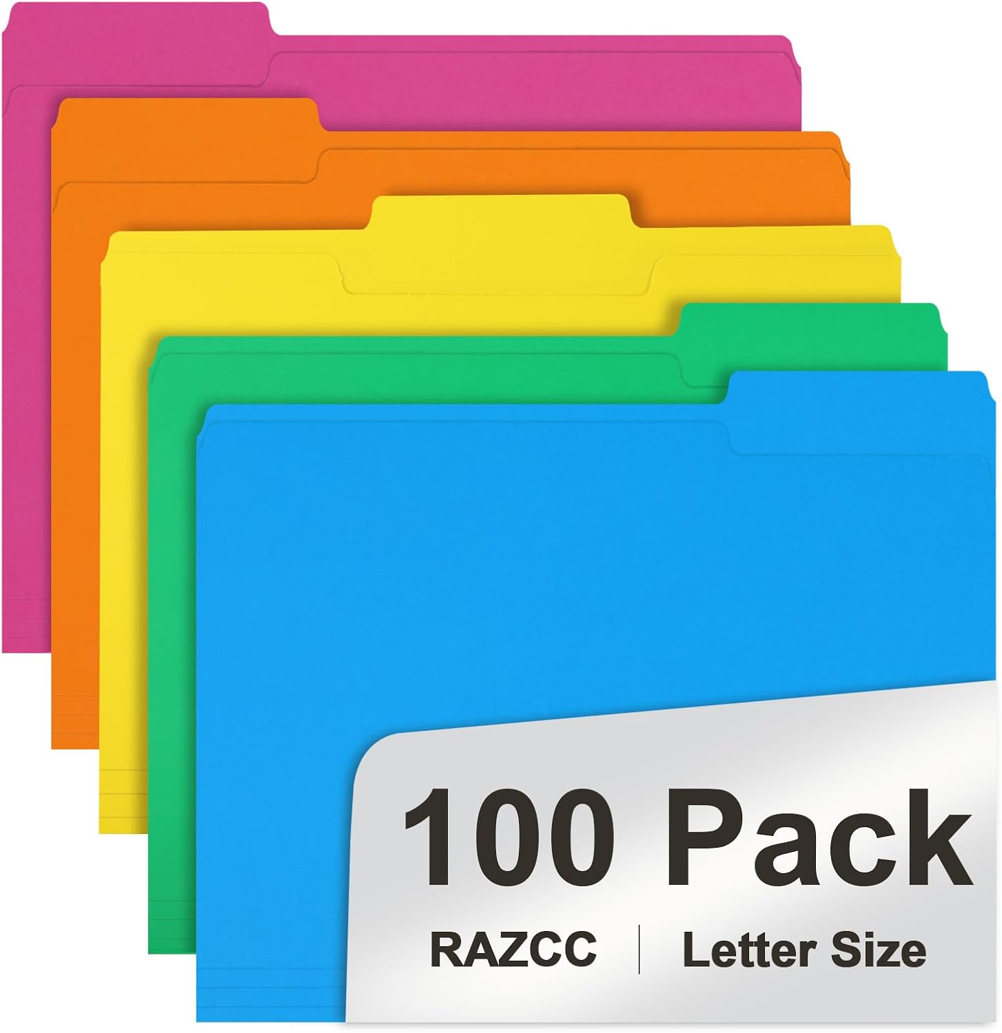 File Folder, RAZCC 100 Pack 1/3 Cut...