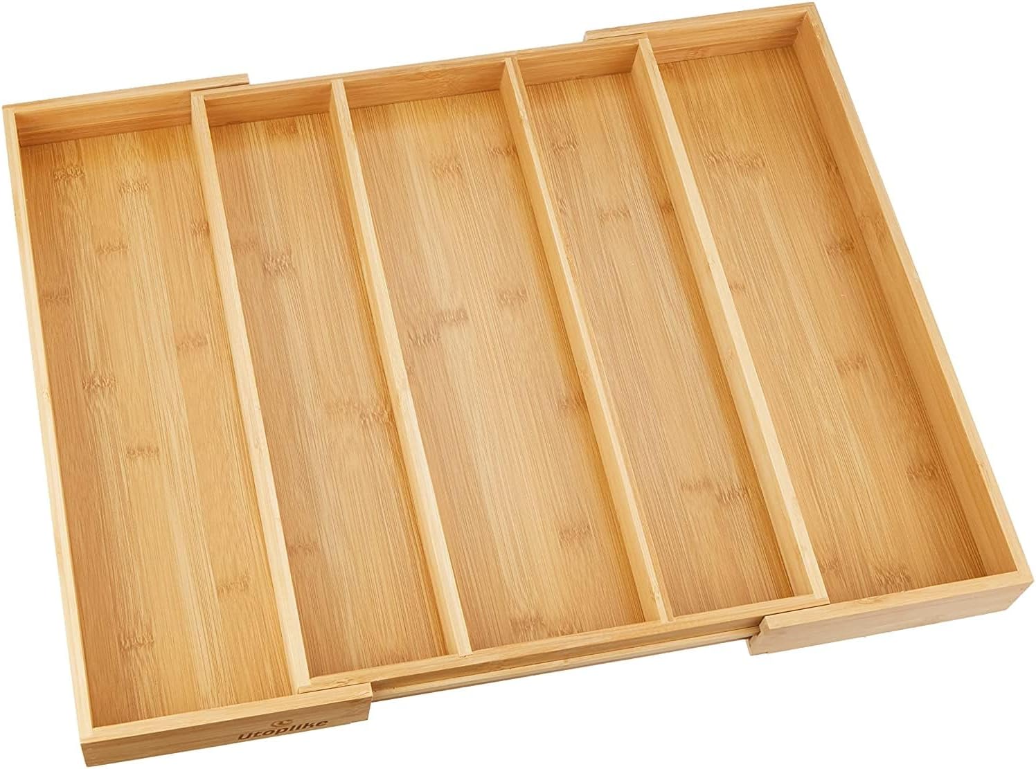 Utoplike Bamboo Expandable Kitchen Drawer Organizer Silverware Utensil Tray - Image 8