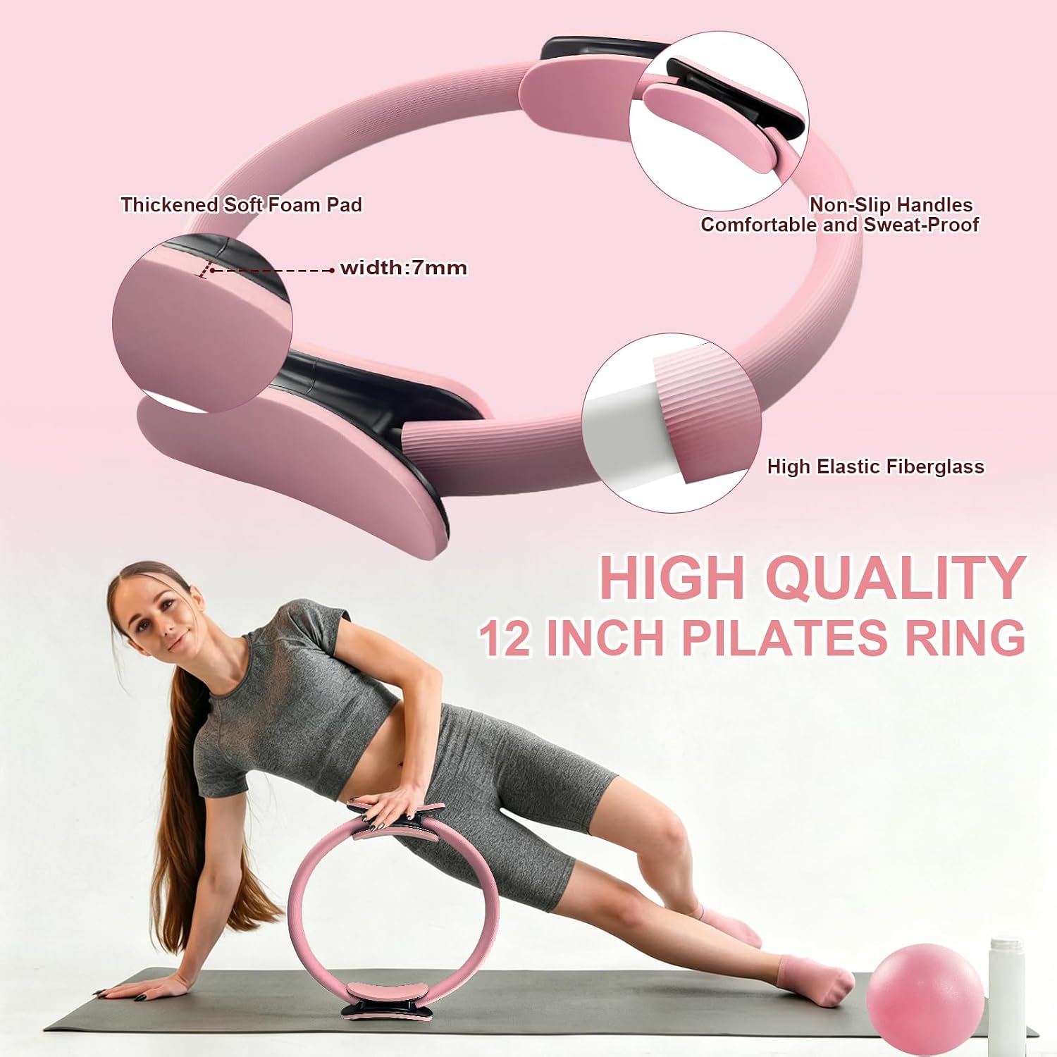 KANGFITER Pilates Kit with Ankle Weight, Pilates Ring Ball, Resistance Band - Image 4