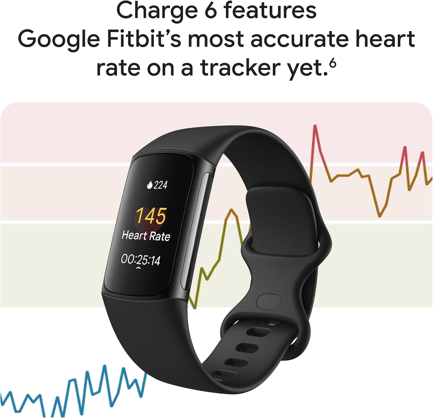 Google Fitbit Charge 6 - Fitness Tracker - Porcelain/Silver - Image 5