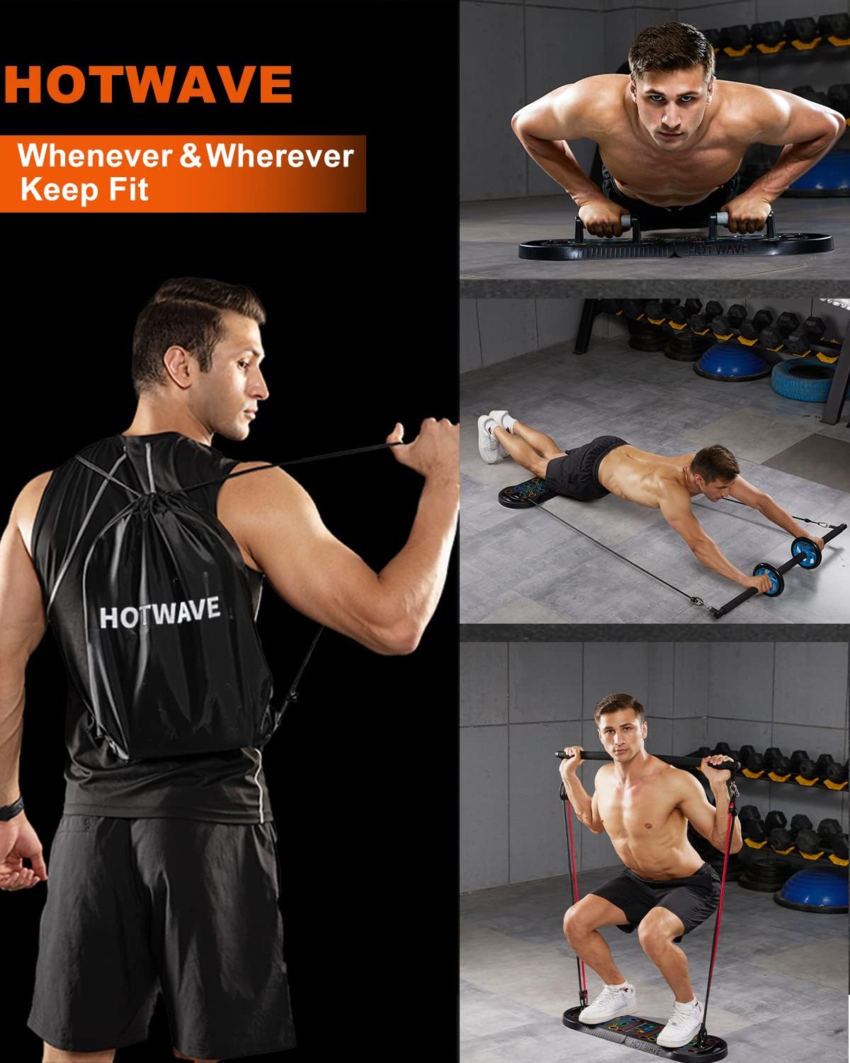 HOTWAVE Push Up Board, Portable PushUp Board, Foldable 20 in 1 Push Up Bar - Image 6