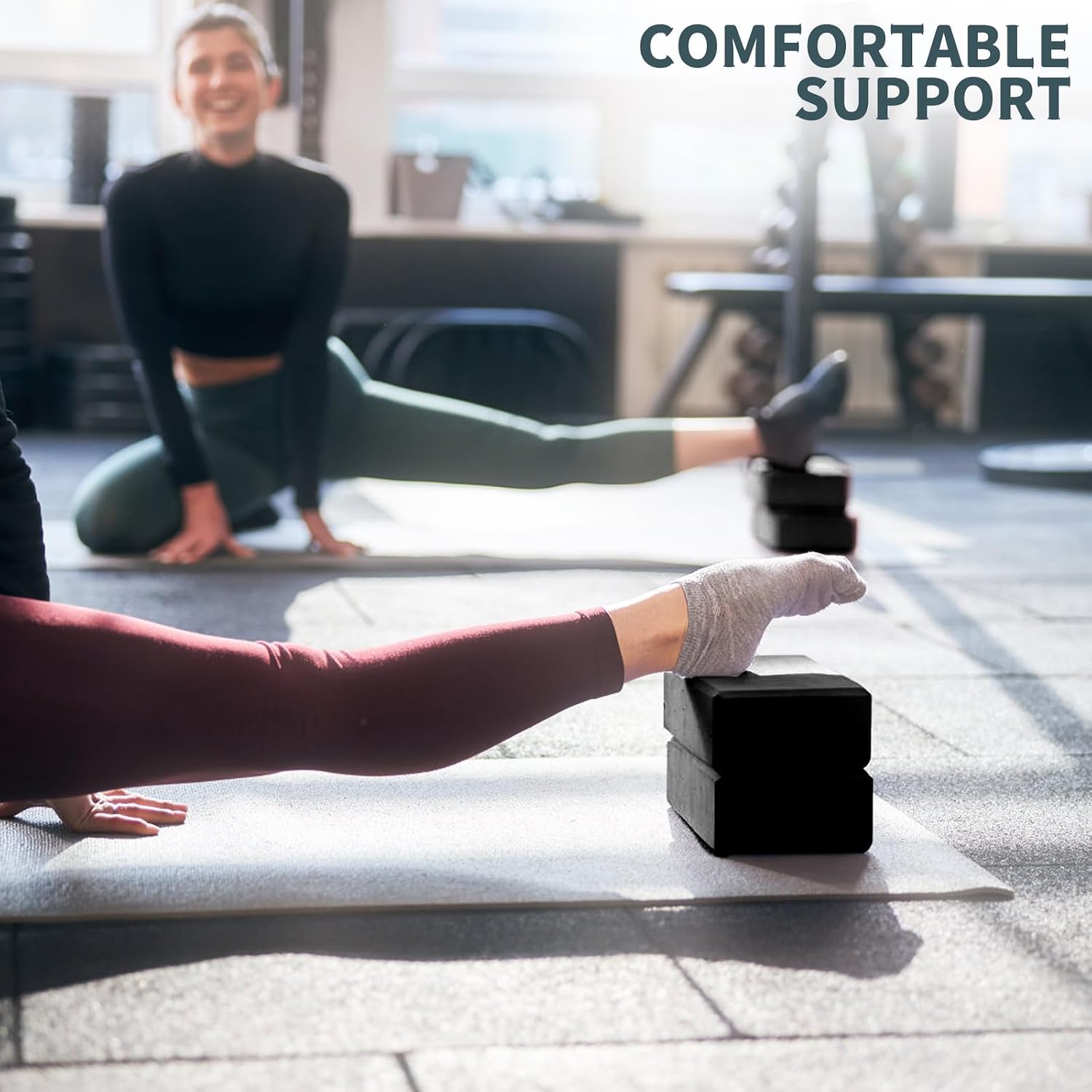 Yoga Blocks 2 Pcs, 9"x6"x3" Yoga Brick Foam Blocks EVA Foam Block Yoga Props Accessories for Yoga Pilates Stretching and Meditation - Image 5