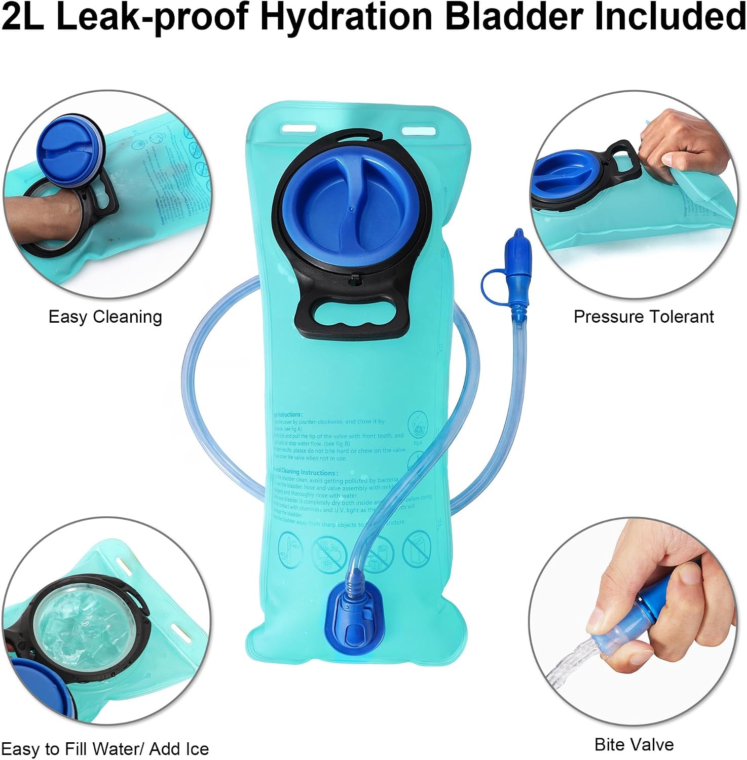 MIYCOO Hydration Backpack - Hiking Water Backpack with 2L Water Bladder - Image 2