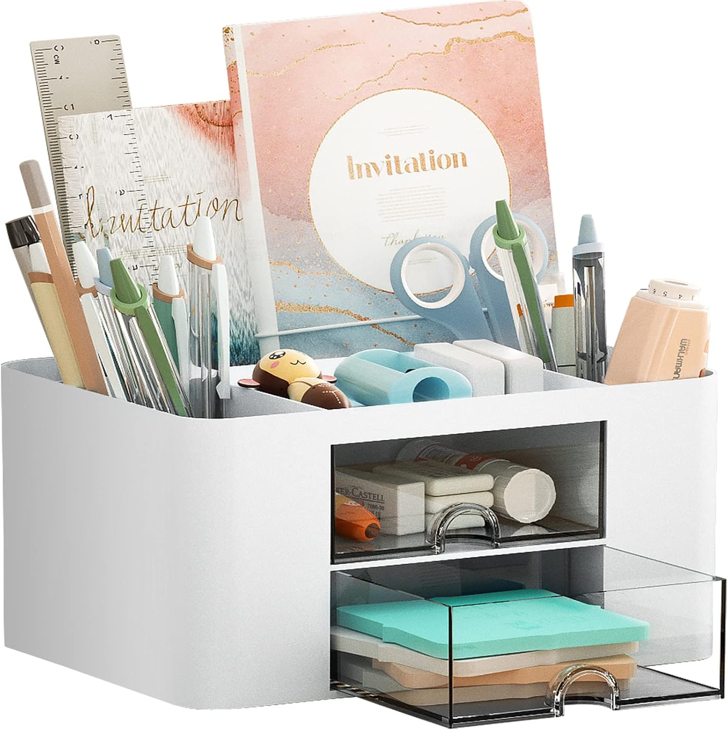 Marbrasse Pen Organizer with 2 Draw...