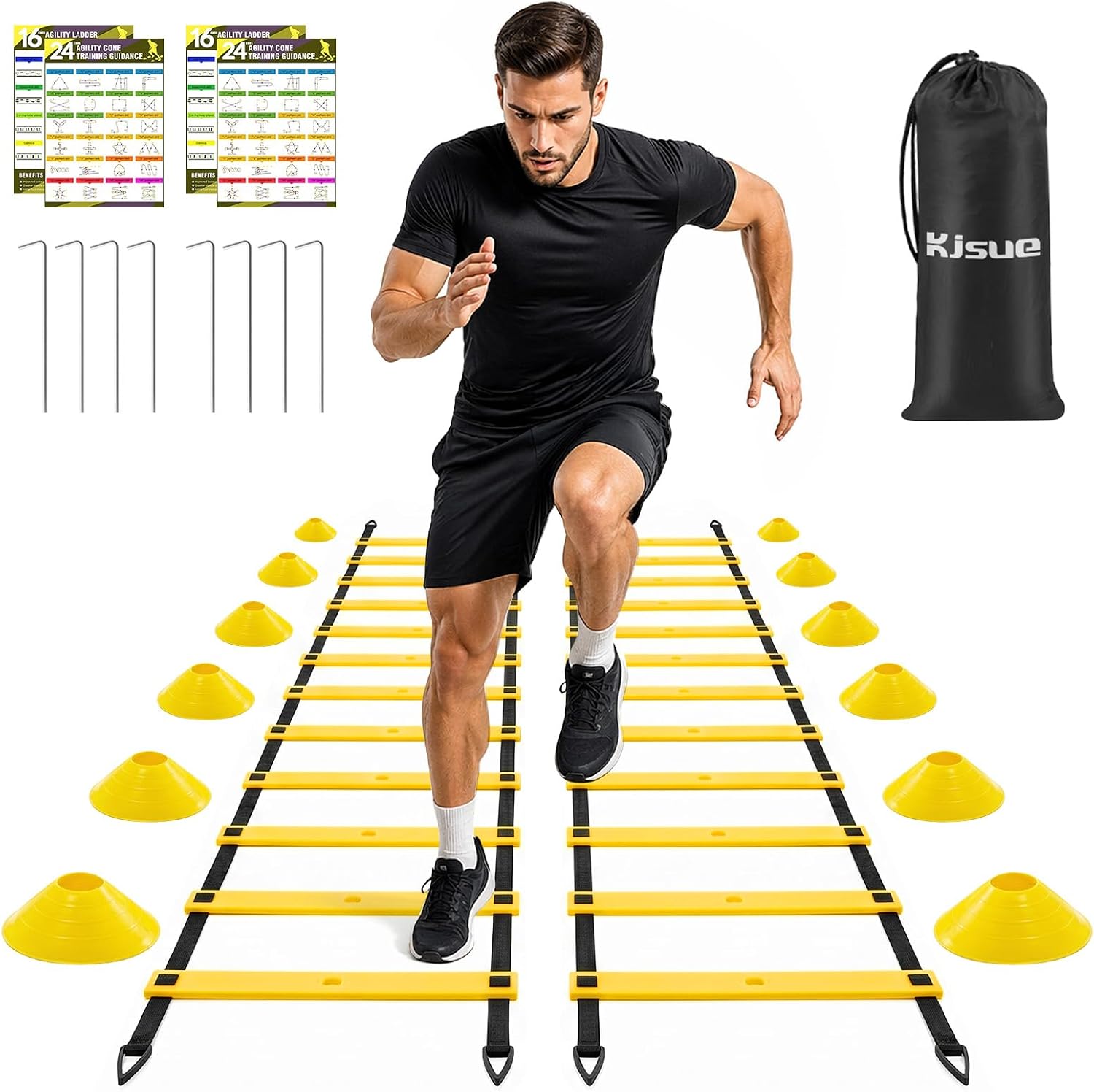 2 Pack 20ft Agility Ladder Set, 40f...