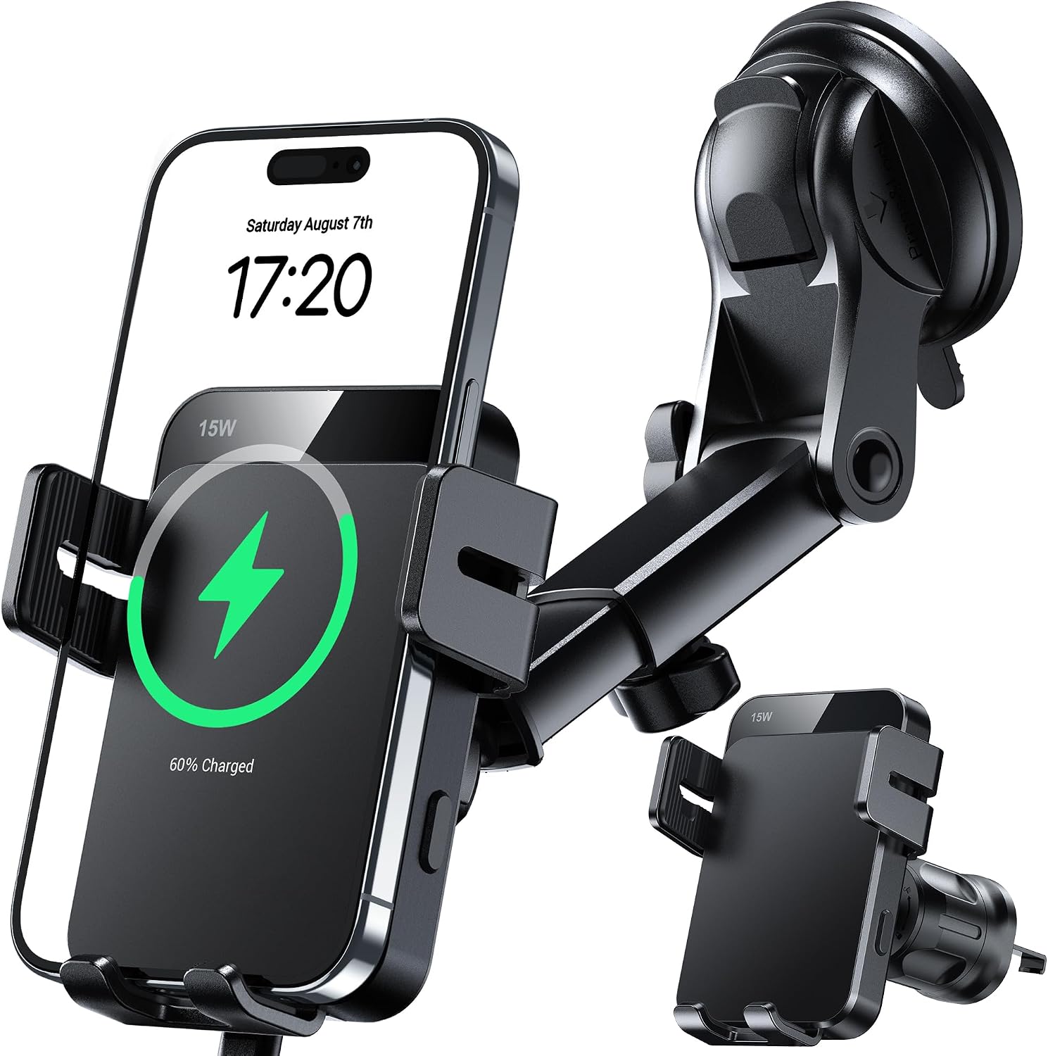 Wireless Car Charger 15W Auto Clamp...