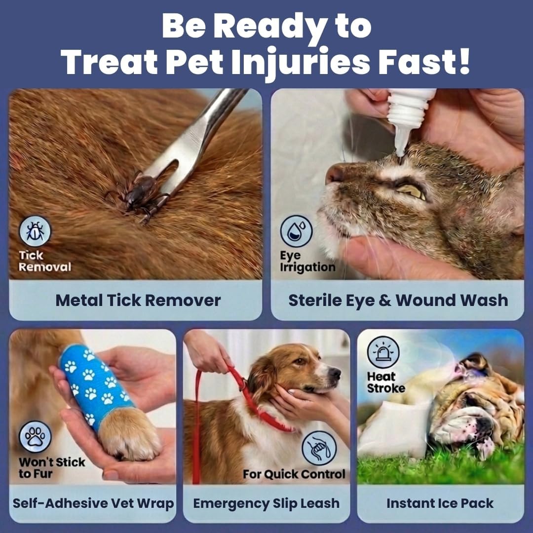 Dog First Aid Kit - Vet-Approved Emergency Kit for Dogs & Cats - Essential - Image 2
