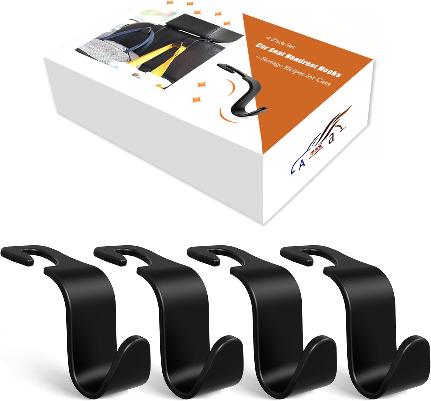 4-Pack Car Headrest Hooks Holds 55l...