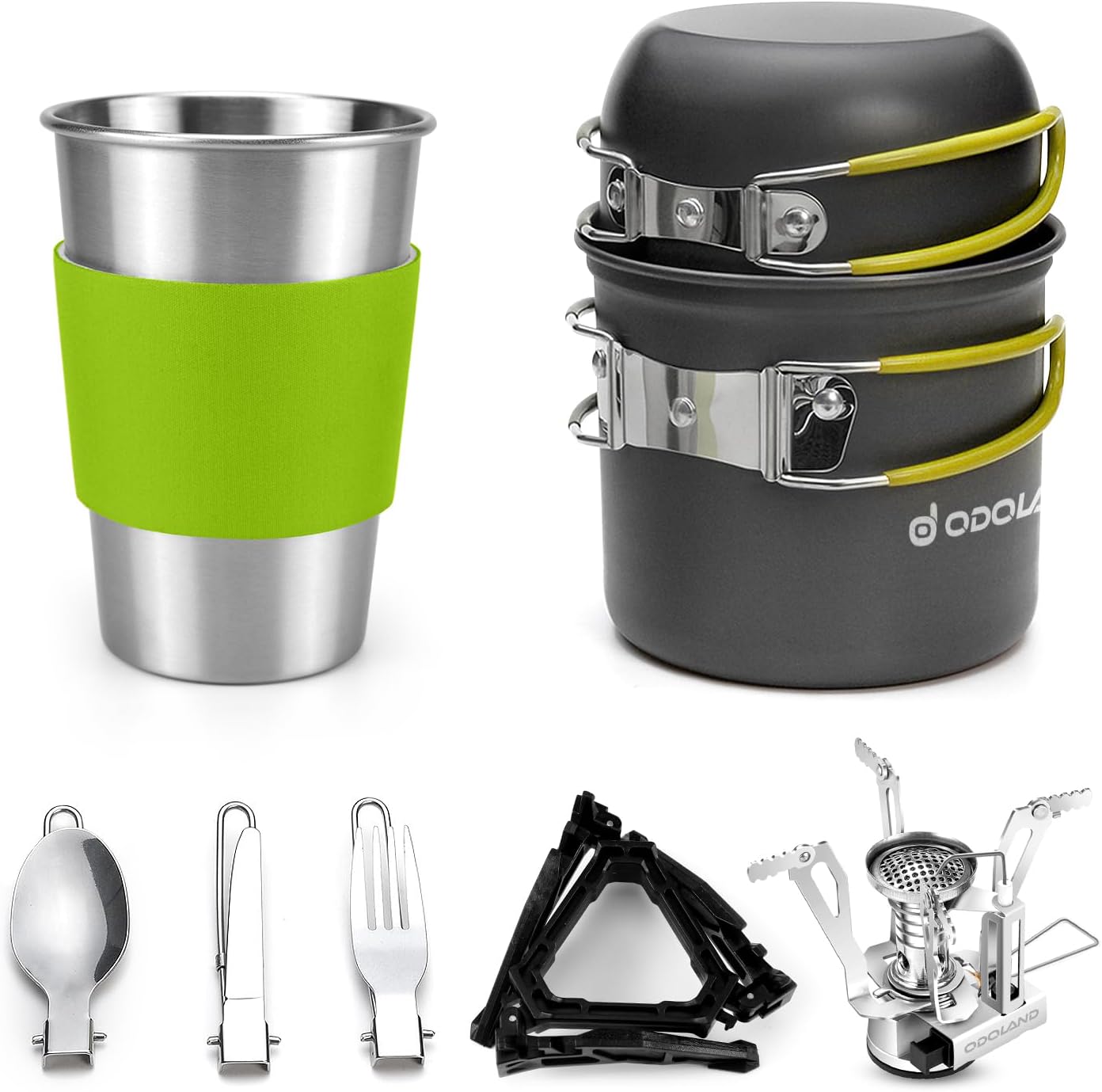 Odoland 11pcs Camping Cookware Back...