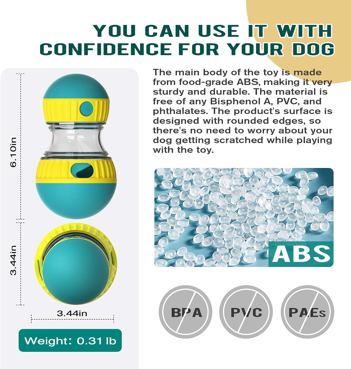 BSISUERM Dog Puzzle Toy Adjustable Treat Dispensing Ball Food Dispenser Tough Slow Feeder Puppy Enrichment Training Toy Pet Interactive Chase Toys for Small Medium Large Dogs to Keep Them Busy, Green - Image 5