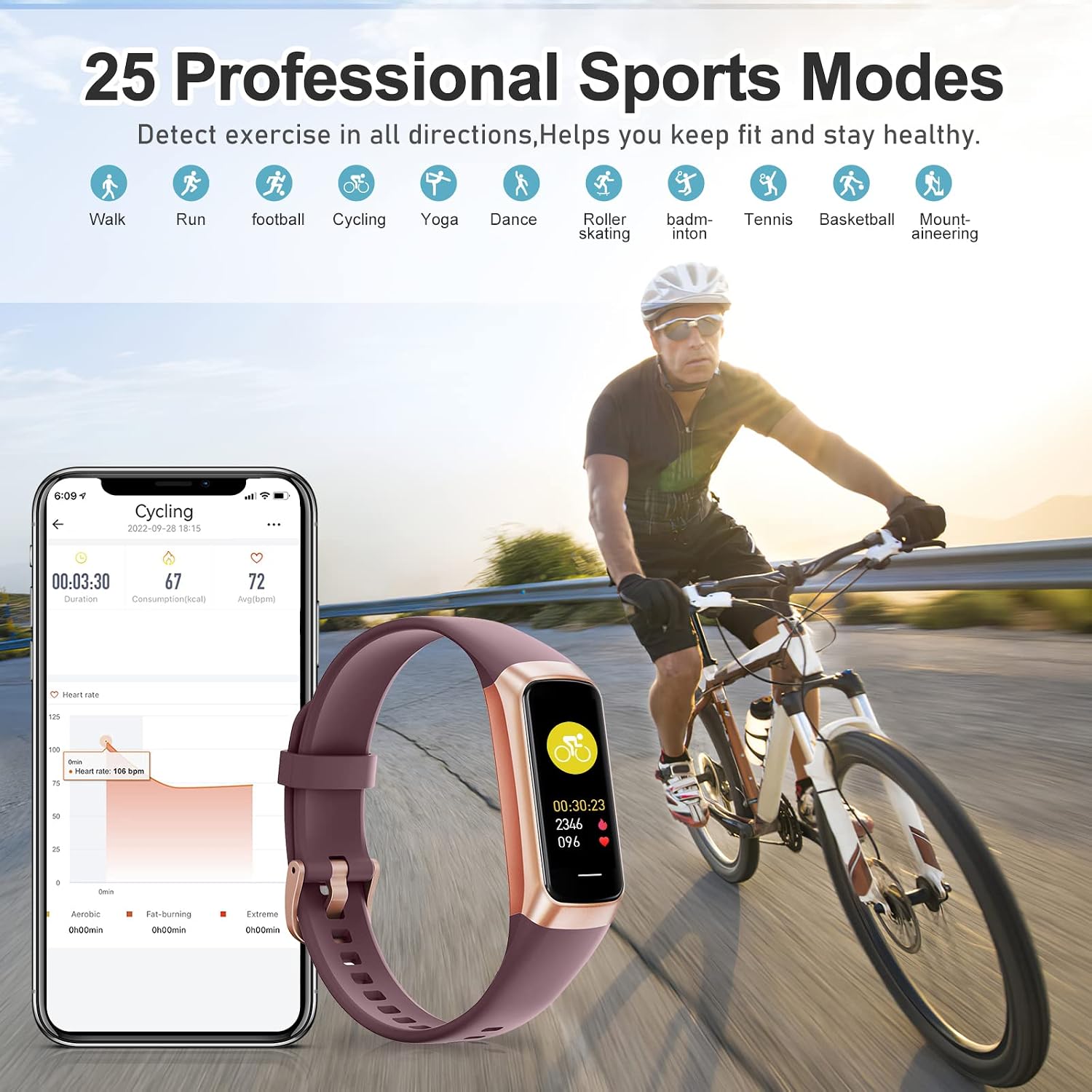 Zeacool Fitness Tracker with 24/7 Heart Rate, Blood Oxygen Blood Pressure Sleep Monitor, Activity Trackers 5 ATM Waterproof,Step Calorie Counter Pedometer Health Smart Watch for Women Men - Image 5
