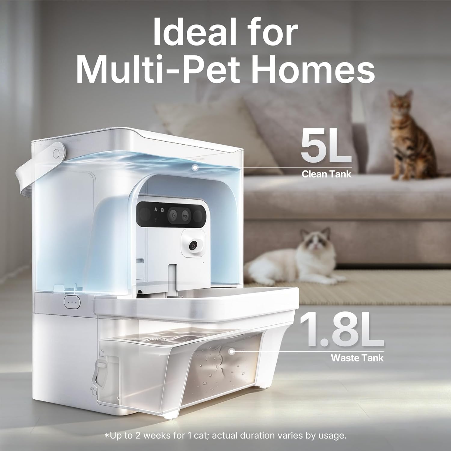 PETKIT Eversweet Ultra Cat Water Fountain with AI Camera, Filterless - Image 9