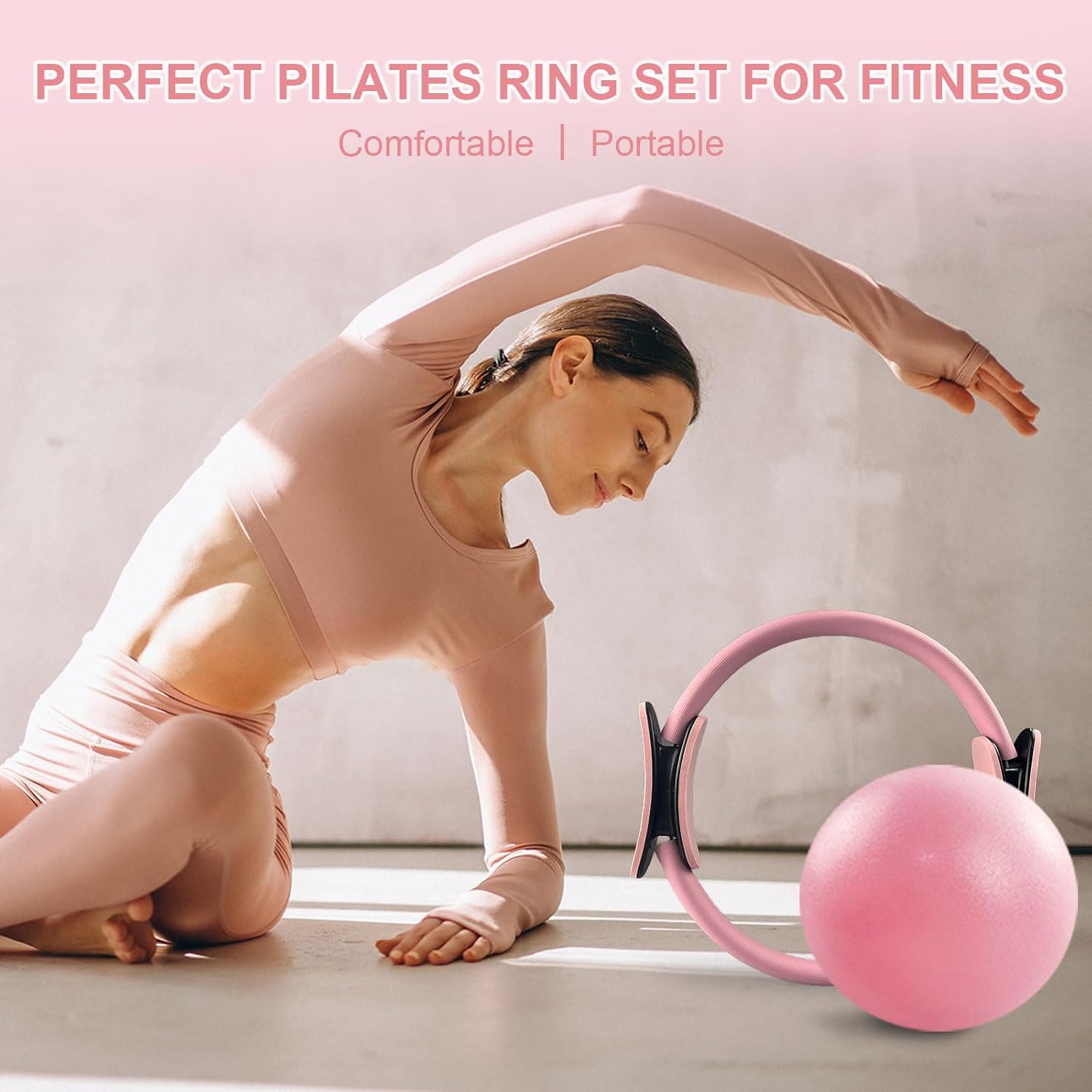 KANGFITER Pilates Kit with Ankle Weight, Pilates Ring Ball, Resistance Band - Image 2