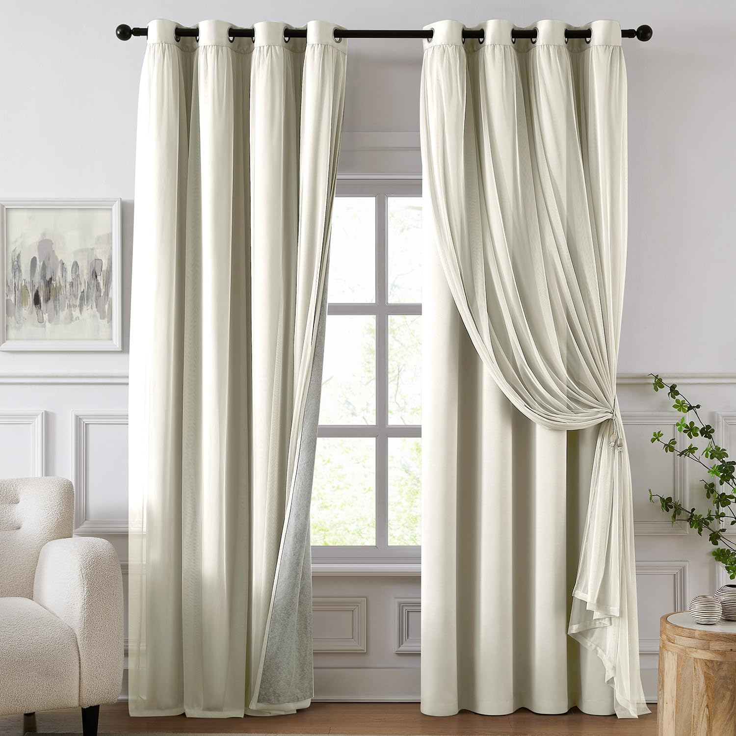 100% Blackout Curtains for Bedroom,...