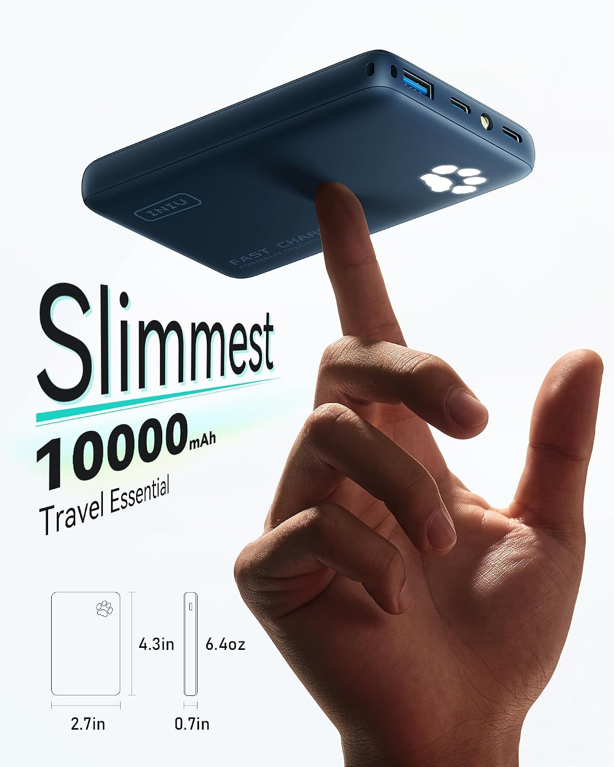 INIU 10000mAh 45W Fast Charging Portable Charger, Smaller Travel Power Bank - Image 2