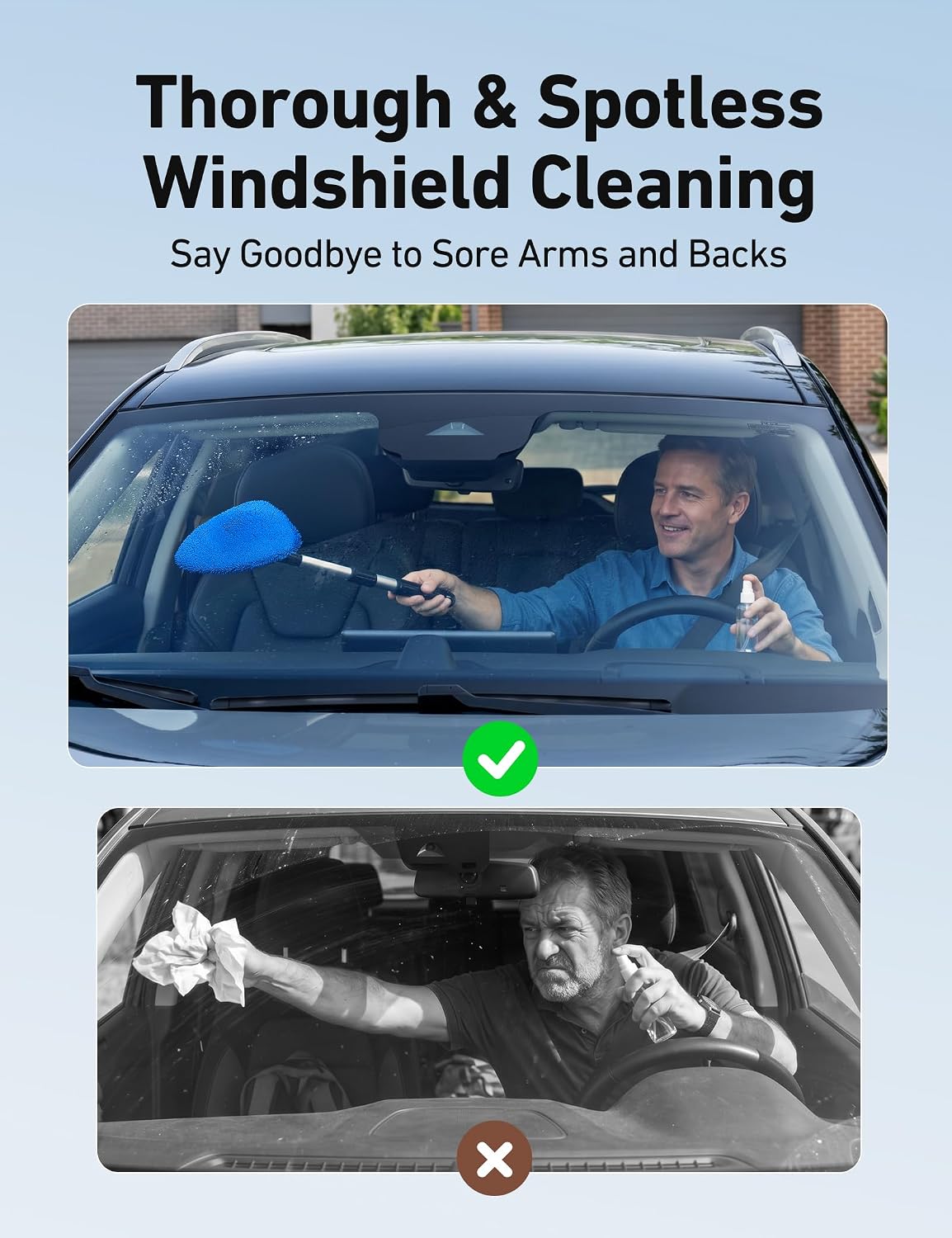 AstroAI 21" Extra-Long Windshield Cleaner Tool & Car Interior Detailing Kit - Image 5