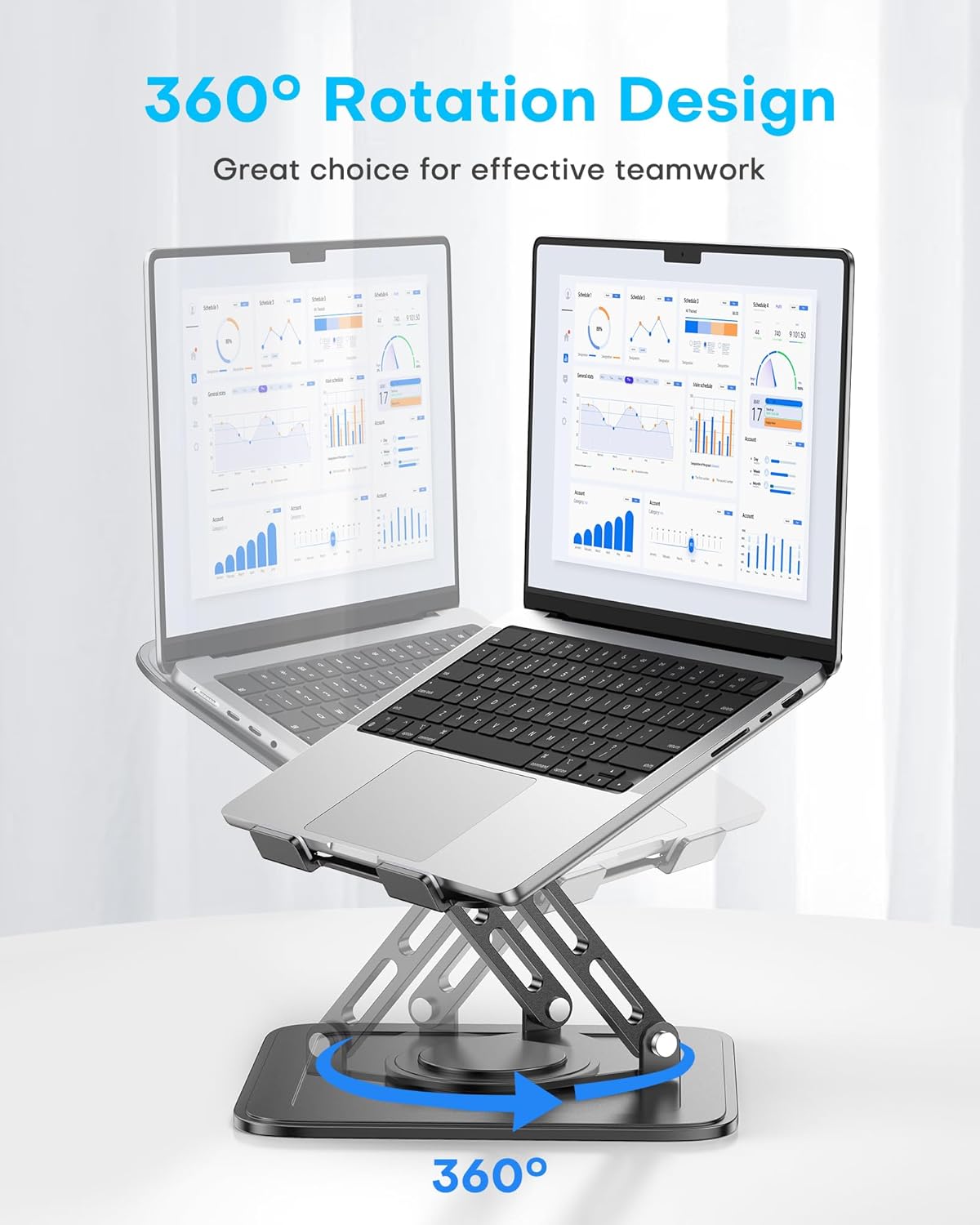LOXP Adjustable Laptop Stand, Computer Stand with 360 Rotating Base - Image 3