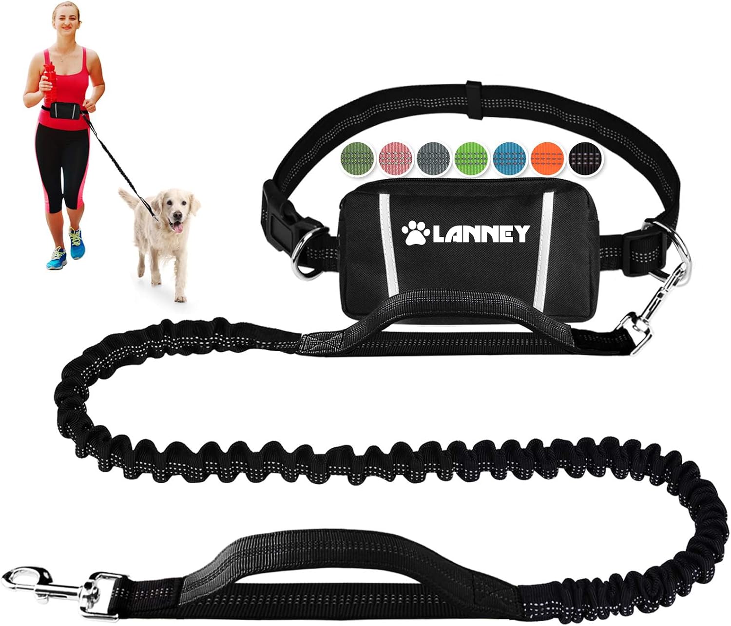 Hands Free Dog Leash, Waist Running...