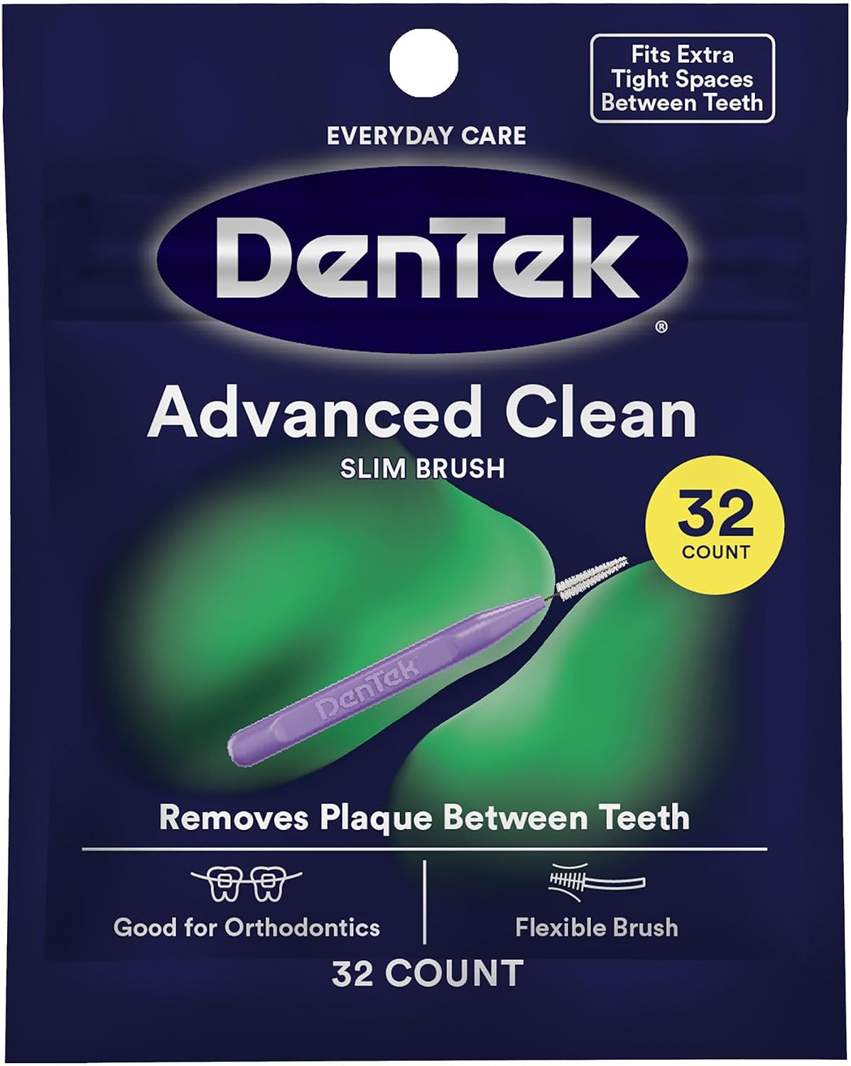 DenTek Interdental Brushes, Advanced Clean Slim Brush, 32 Count