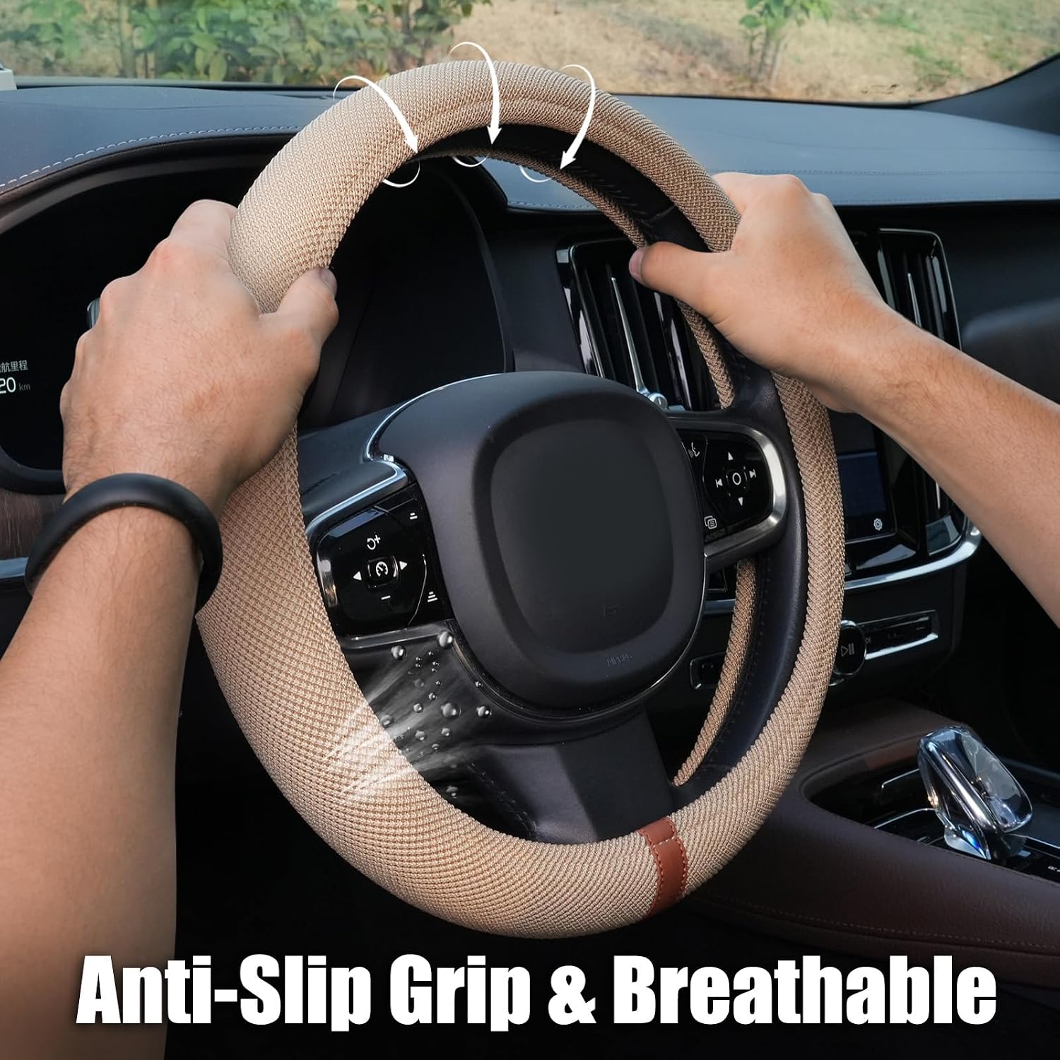 15" Silicone Steering Wheel Cover, Non-Slip Thermoregulating for All Season - Image 5