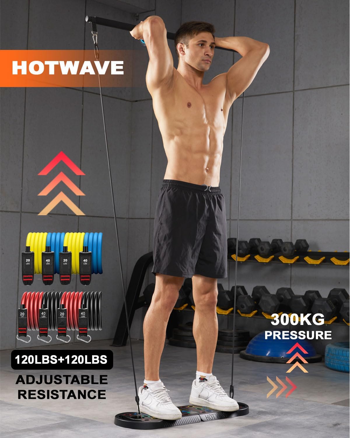 HOTWAVE Push Up Board, Portable PushUp Board, Foldable 20 in 1 Push Up Bar - Image 5