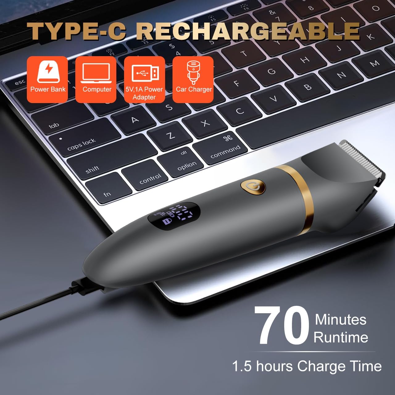 Men Ball Shaver, 3-in-1 Titanium Blade Pubic Trimmer IPX7 Wet Dry Electric Razor - Image 6