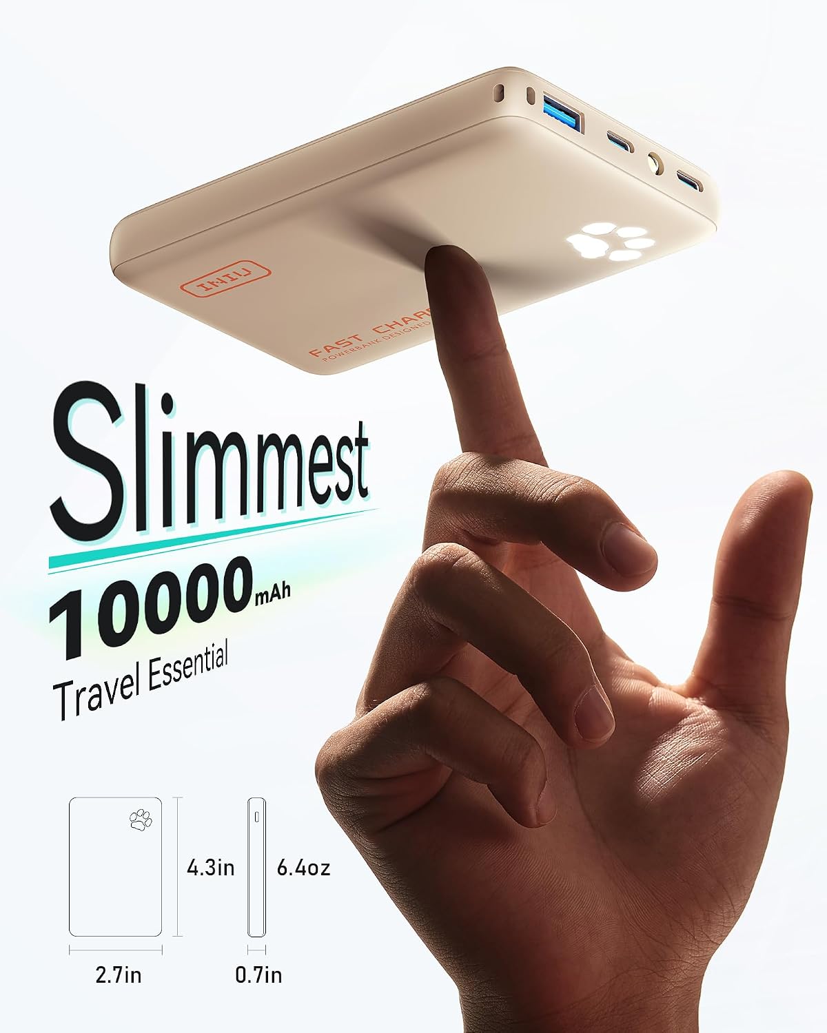 INIU 10000mAh 45W Fast Charging Portable Charger, Smaller Travel Power Bank - Image 2