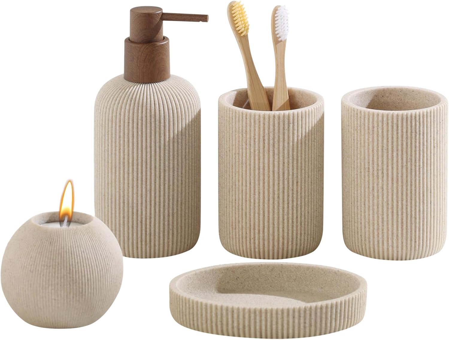 Bathroom Accessories Set, 5 PCS Mod...
