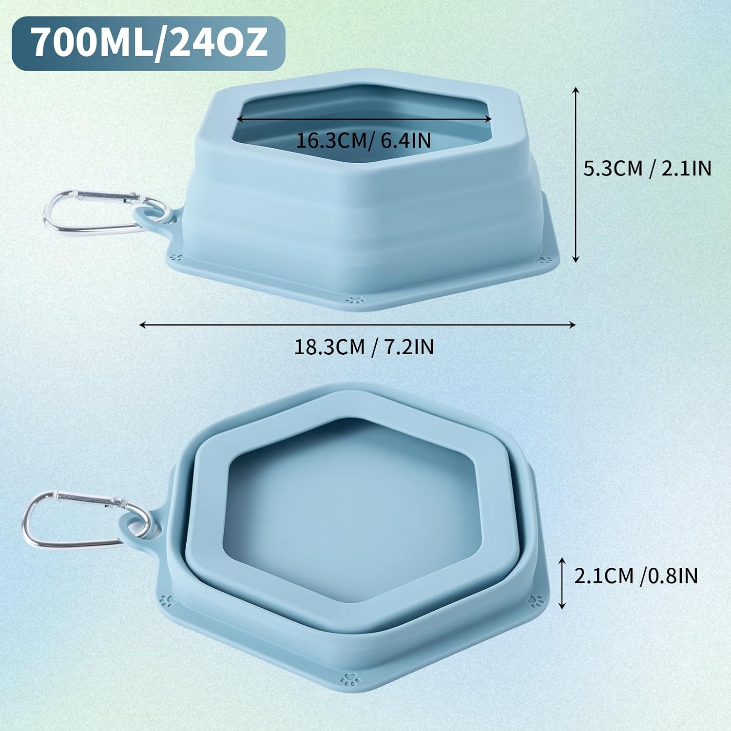 No Splash Dog Travel Bowls for Cars, Spill Proof Collapsible Dogs Water and Food Feeder Dispenser Integrated Molding Portable Cat Dish for Pet Vehicle Road Trips (Morandi Blue) - Image 4