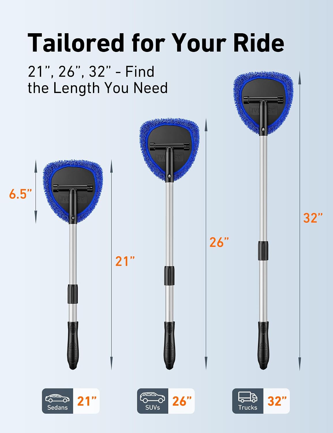 AstroAI 21" Extra-Long Windshield Cleaner Tool & Car Interior Detailing Kit - Image 2